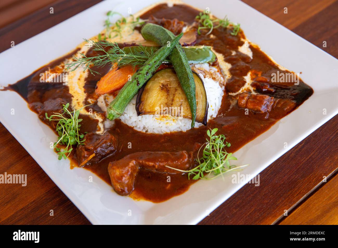 Traditional Japanese curry dish with okra Stock Photo Alamy