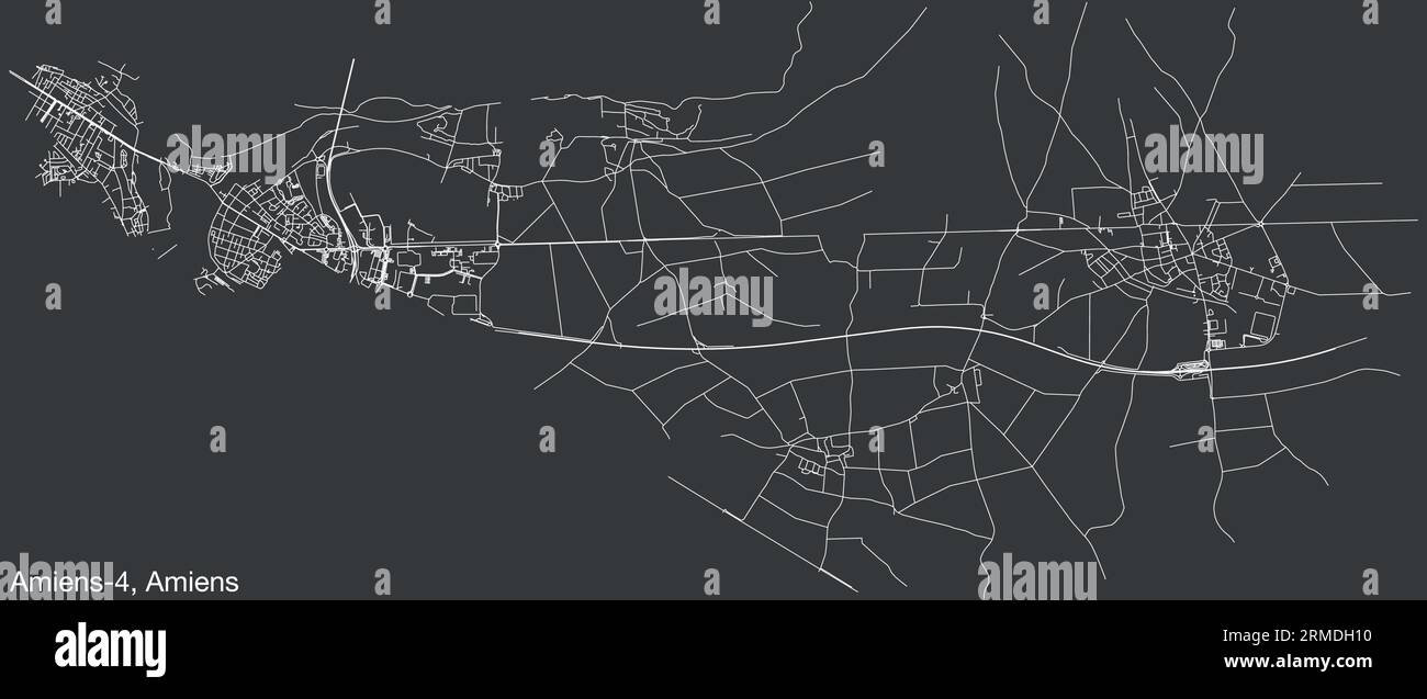 Street roads map of the AMIENS4 CANTON, AMIENS Stock Vector Image