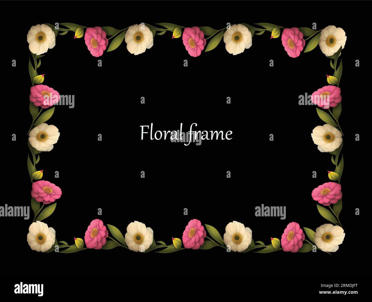 floral frame border vector Stock Vector