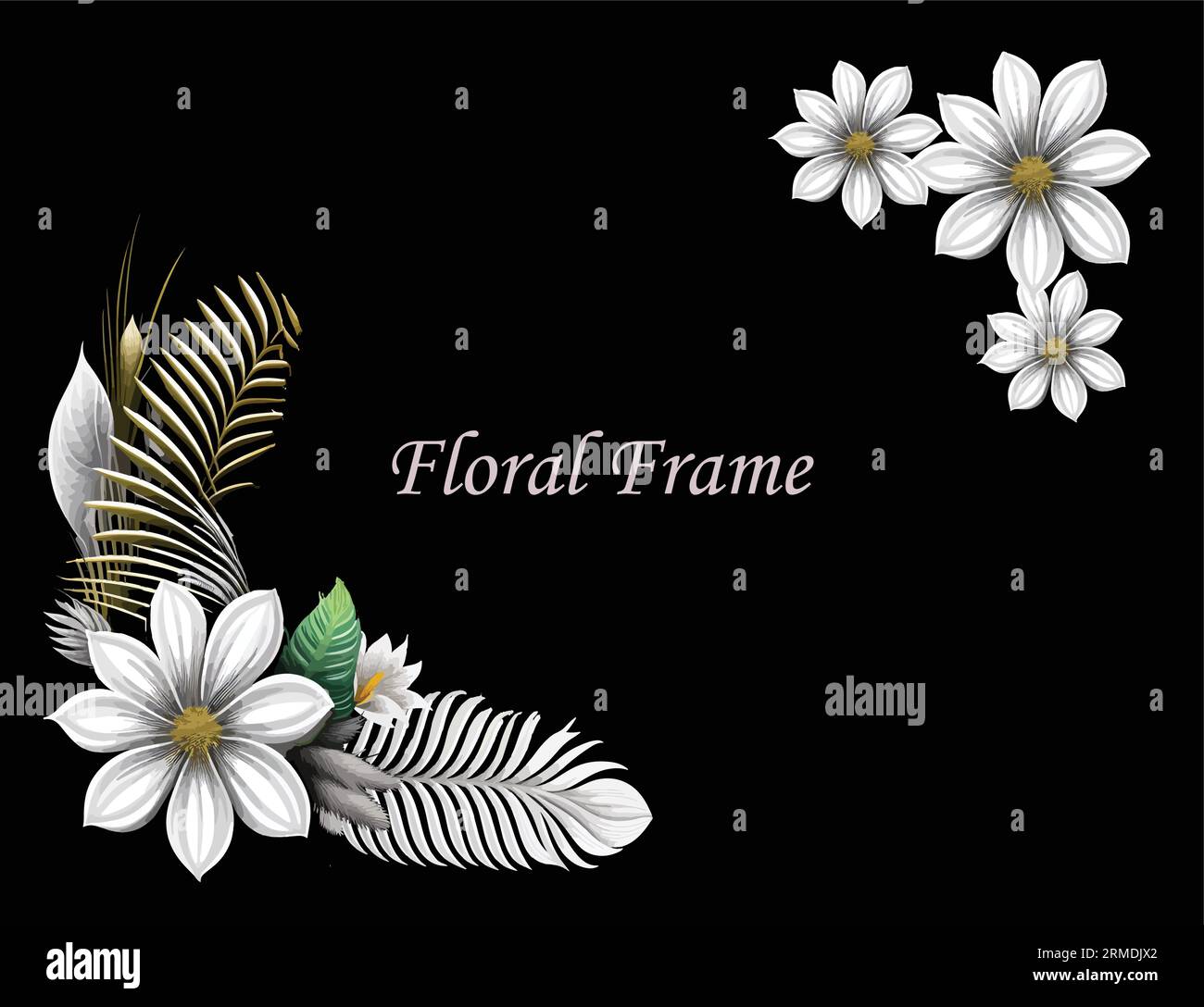 floral frame border vector Stock Vector