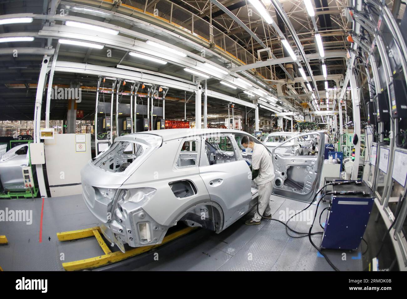 Visit the FAW-Volkswagen factory in Foshan City, south China's Guangdong Province, 24 August, 2023. Stock Photo