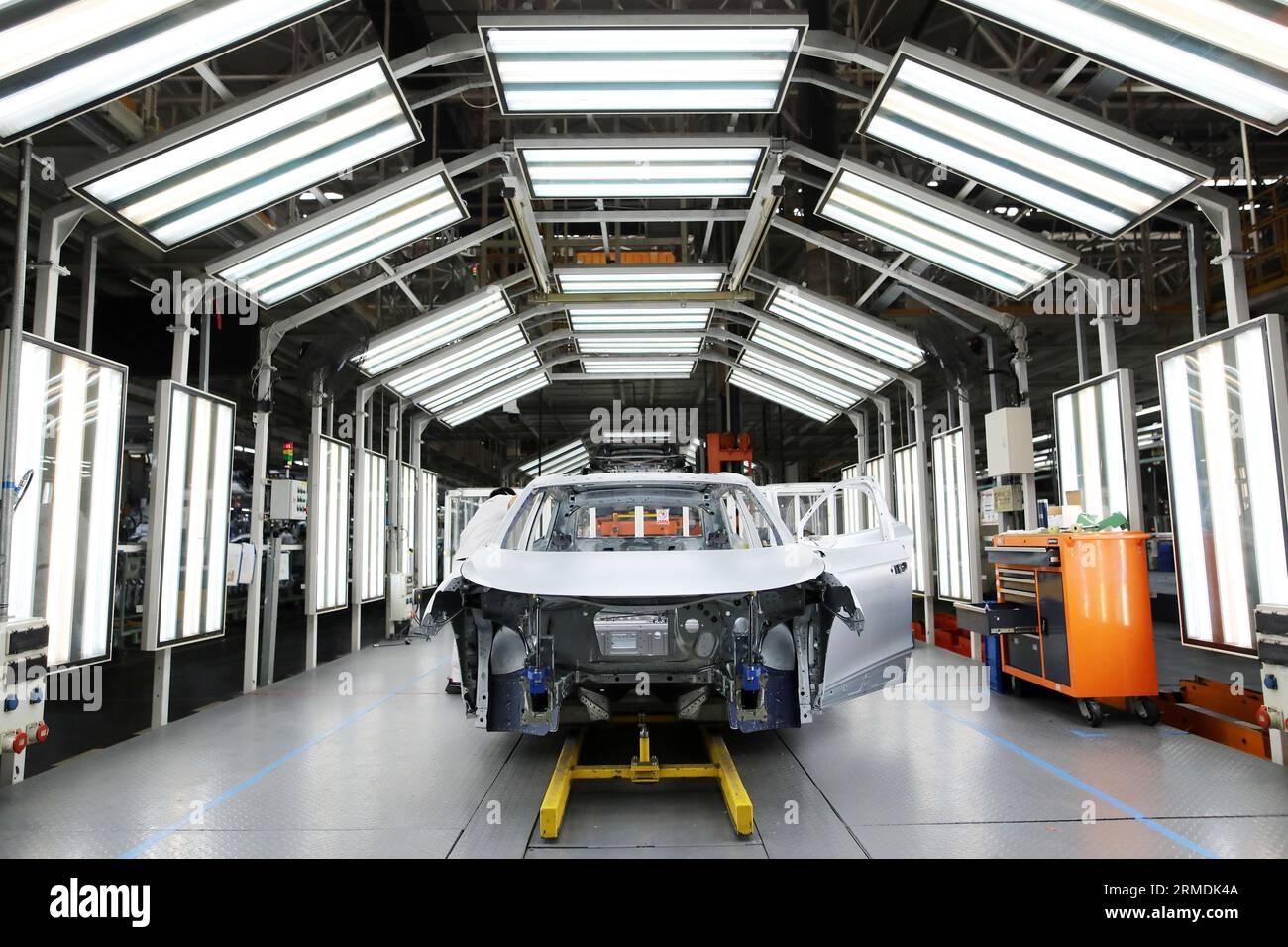 Visit the FAW-Volkswagen factory in Foshan City, south China's Guangdong Province, 24 August, 2023. Stock Photo