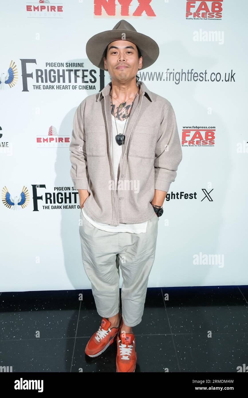 London, UK. 27th Aug, 2023. Paris Zarcilla photographed at the English Premiere of Raging Grace held during Pigeon Shrine Frightfest 2023 at the Cineworld Leicester Square. Picture by Julie Edwards Credit: JEP Celebrity Photos/Alamy Live News Stock Photo