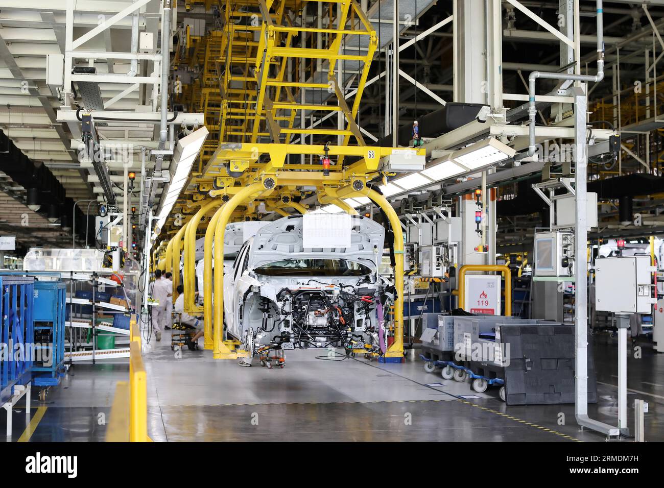 Visit the FAW-Volkswagen factory in Foshan City, south China's Guangdong Province, 24 August, 2023. Stock Photo