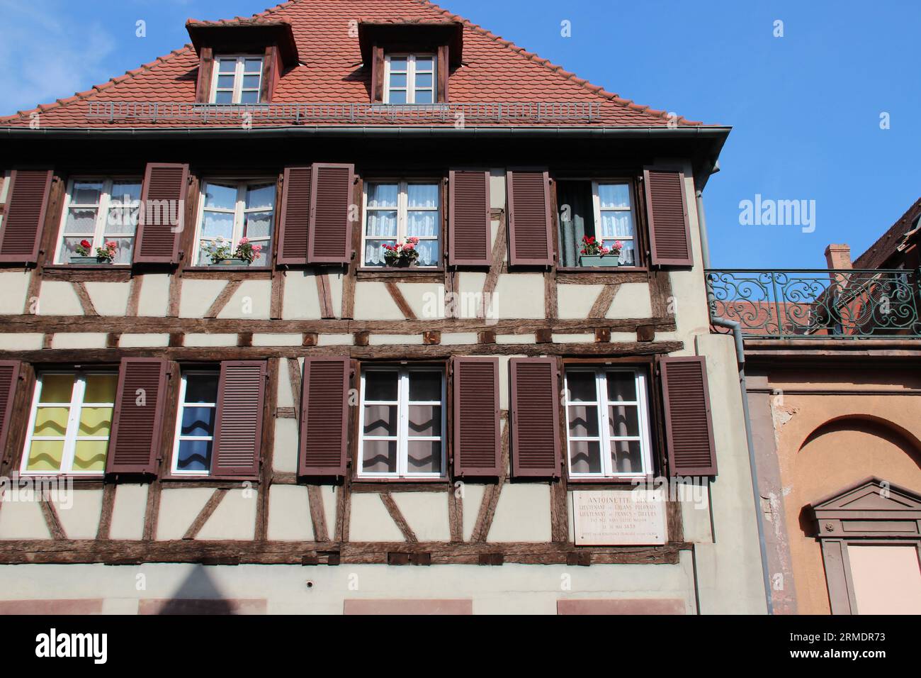 half-timbered house in colmar in alsace (france) Stock Photo
