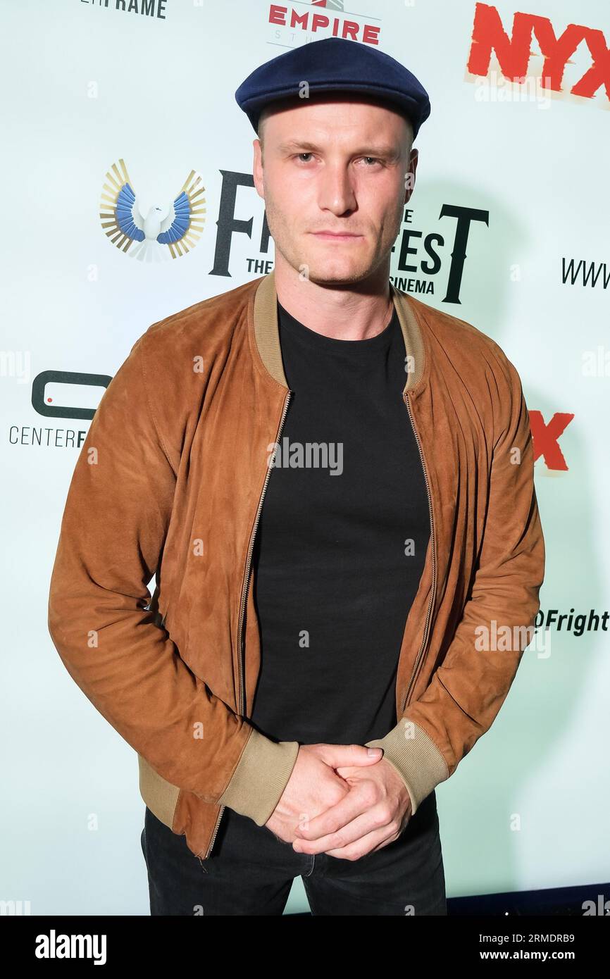 London, UK. 27th Aug, 2023. Yan Tual photographed at the World Premiere of Cold Meat held during Pigeon Shrine Frightfest 2023 at the Cineworld Leicester Square. Picture by Julie Edwards Credit: JEP Celebrity Photos/Alamy Live News Stock Photo