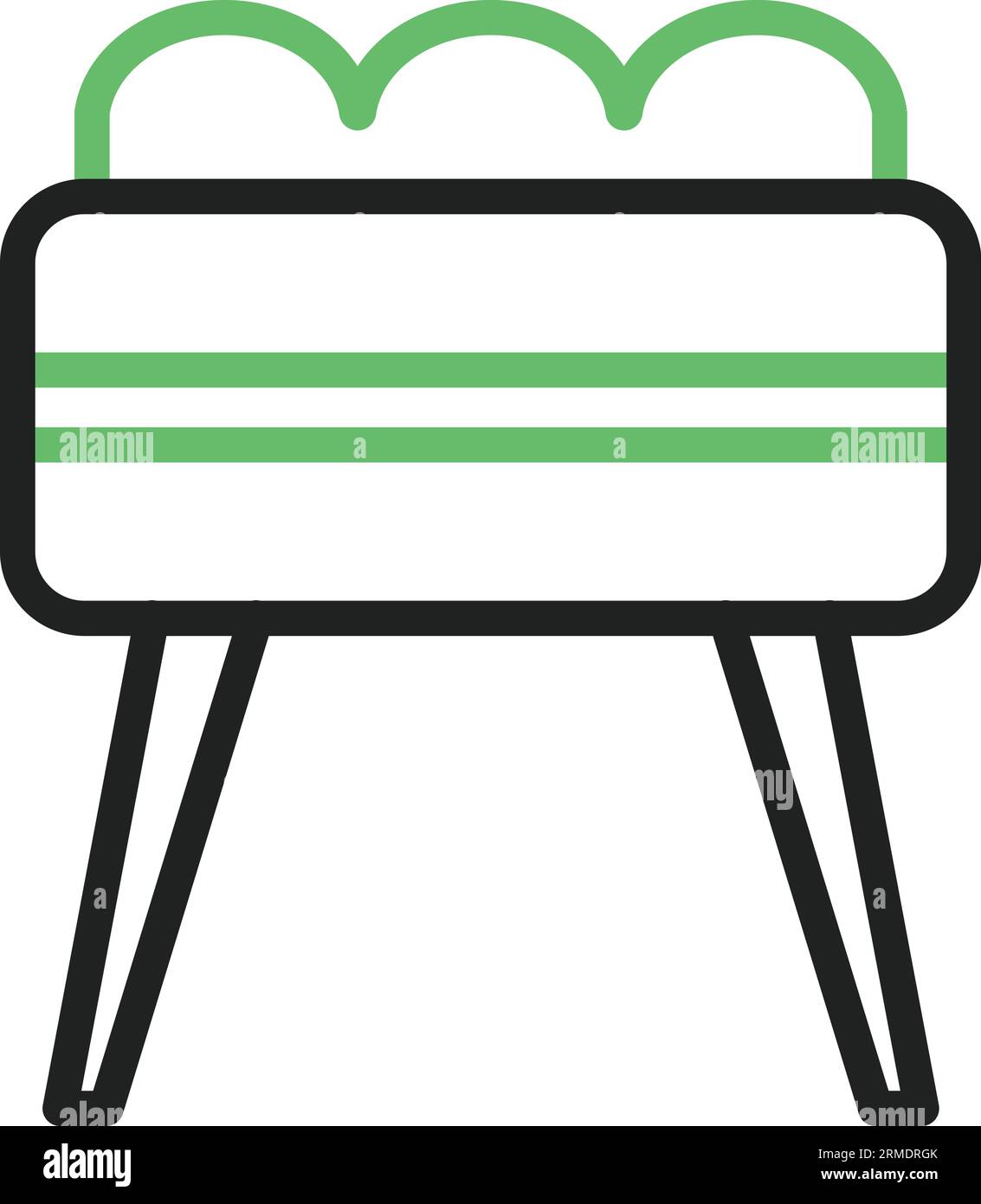 Ottoman Stool Icon Image. Stock Vector