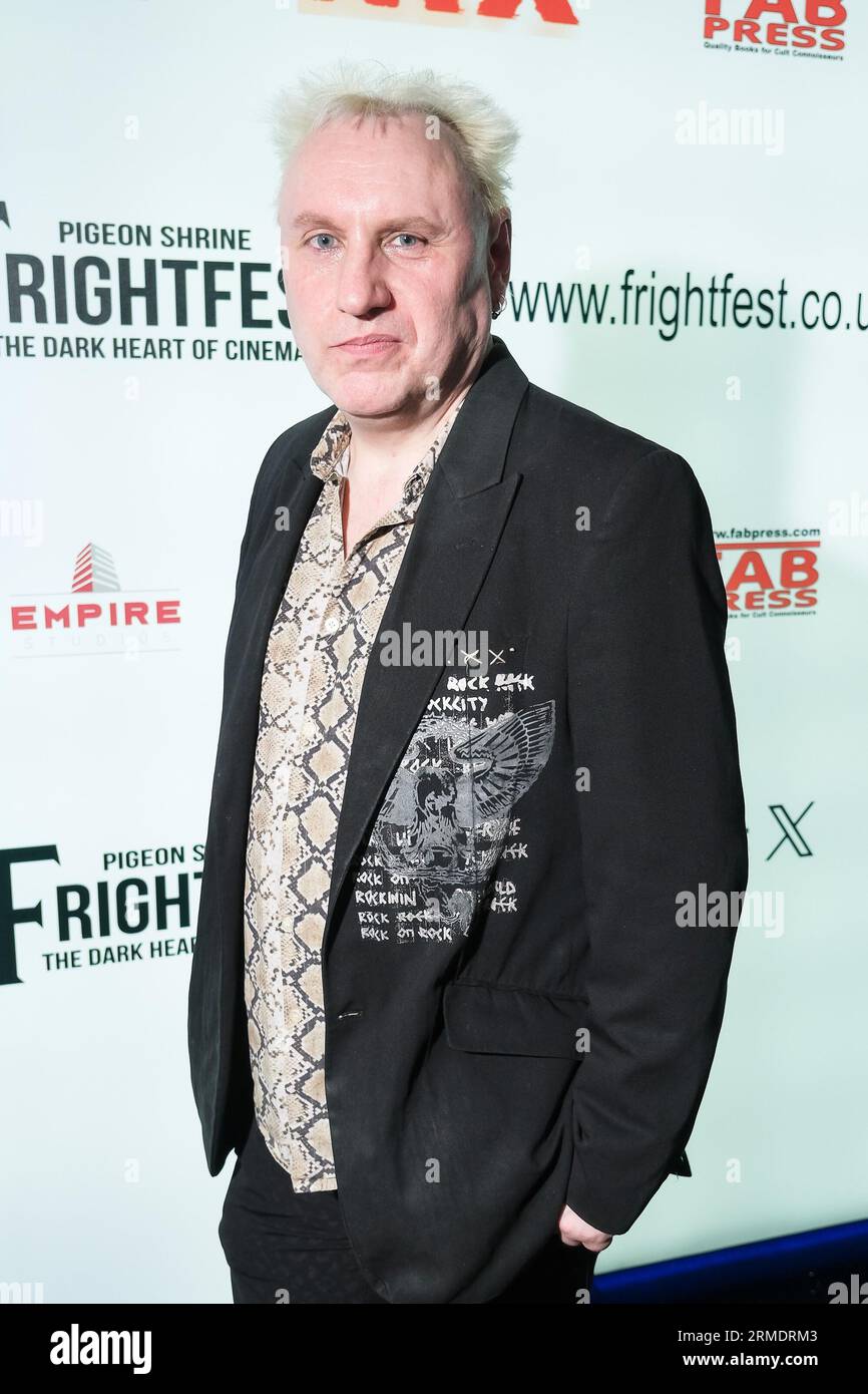 London, UK. 27th Aug, 2023. Jake West photographed at the World Premiere of Mancunian Man held during Pigeon Shrine Frightfest 2023 at the Cineworld Leicester Square. Picture by Julie Edwards Credit: JEP Celebrity Photos/Alamy Live News Stock Photo