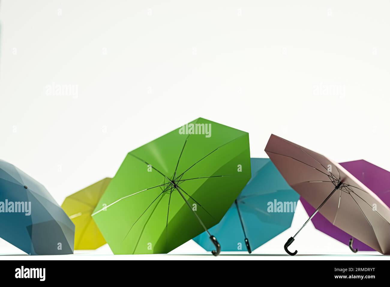 umbrellas isolated on white background 3d illustration Stock Photo - Alamy