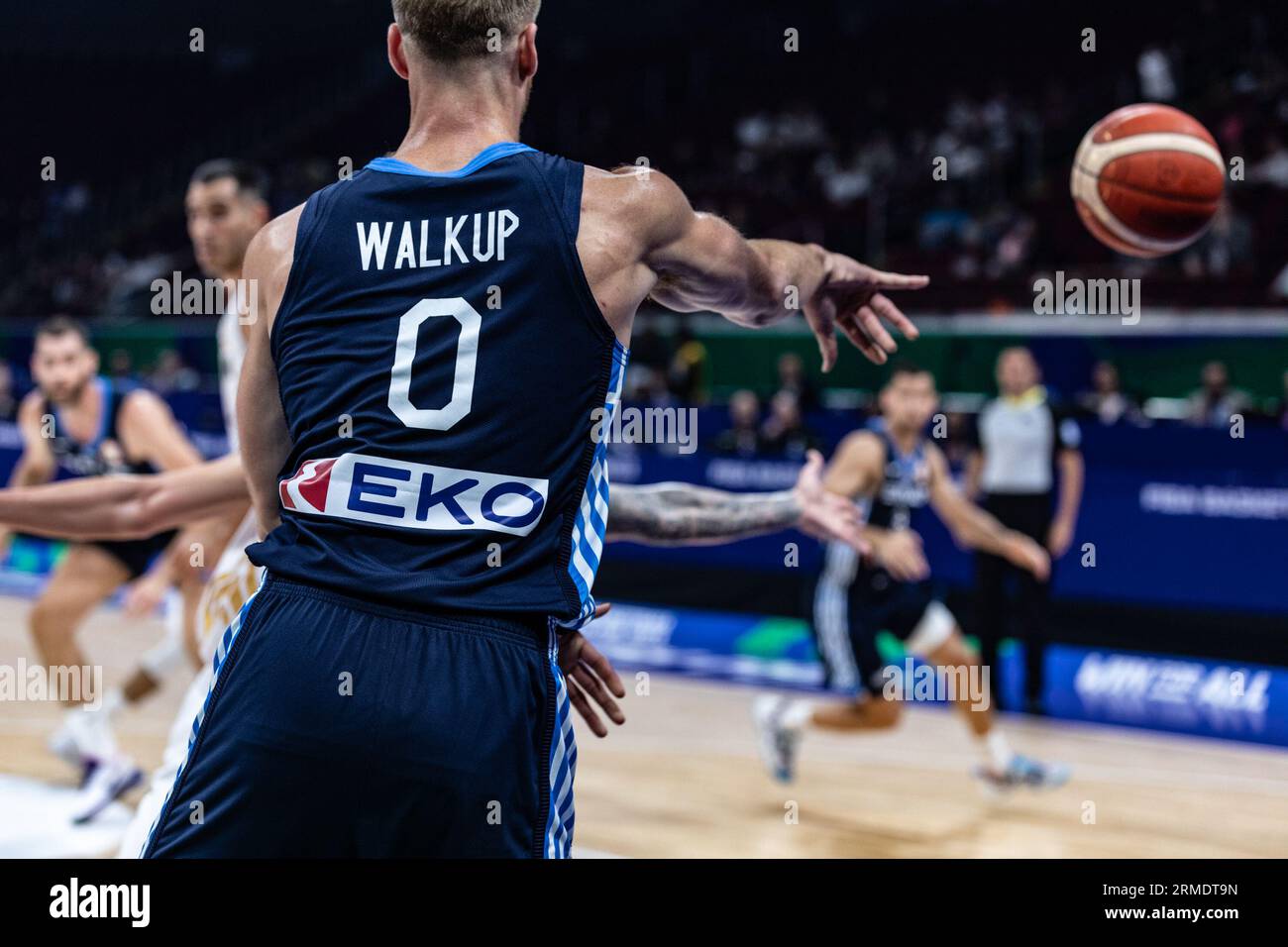 Manila Philippines. 26th Aug 2023. Thomas Walkup of Greece seen in action during the first game of the group phase of the FIBA Basketball World Cup 2023 between Greece and Jordan at