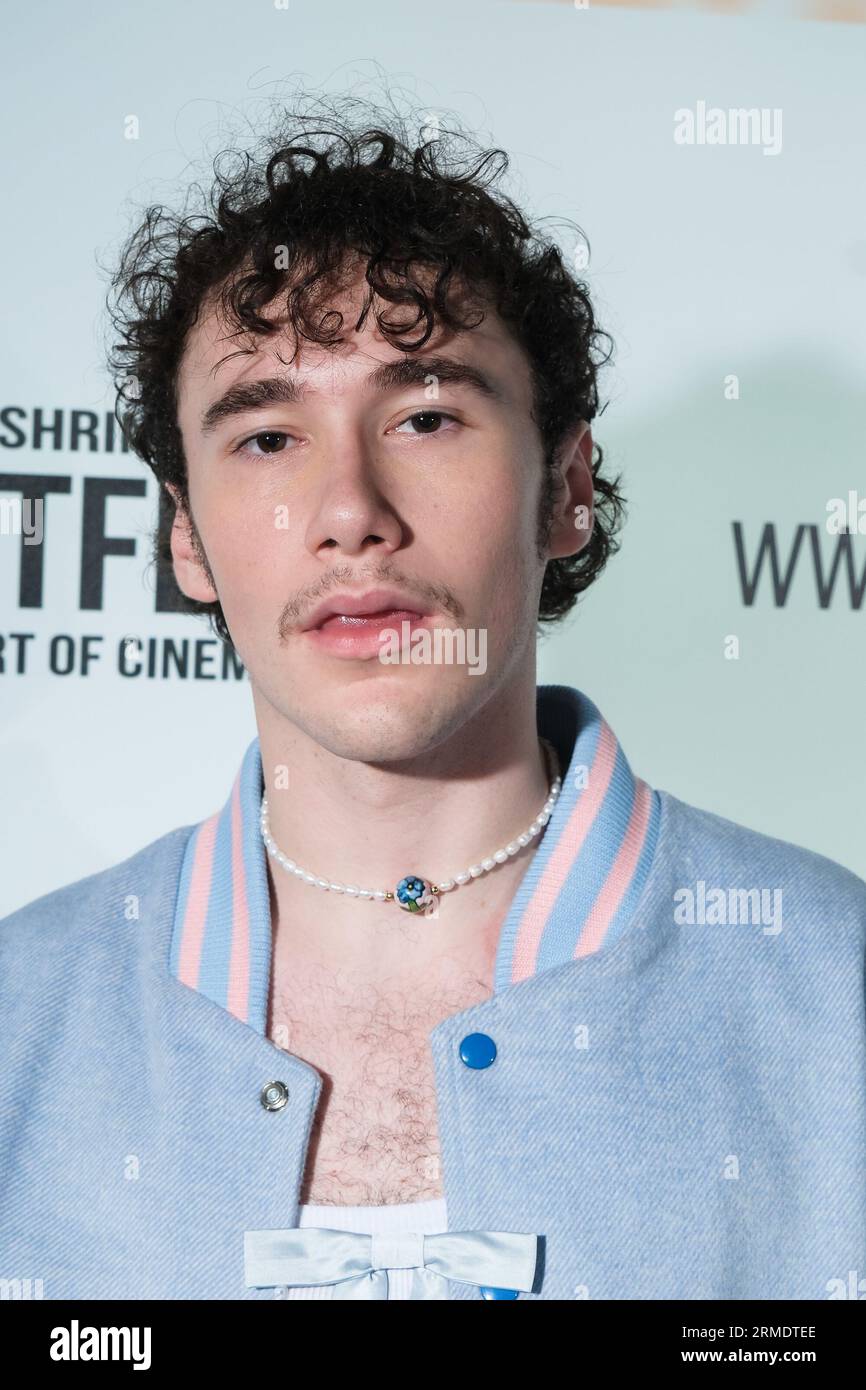 London, UK. 27th Aug, 2023. George Baron photographed at the World Premiere of The Blue Rose held during Pigeon Shrine Frightfest 2023 at the Cineworld Leicester Square. Picture by Julie Edwards Credit: JEP Celebrity Photos/Alamy Live News Stock Photo