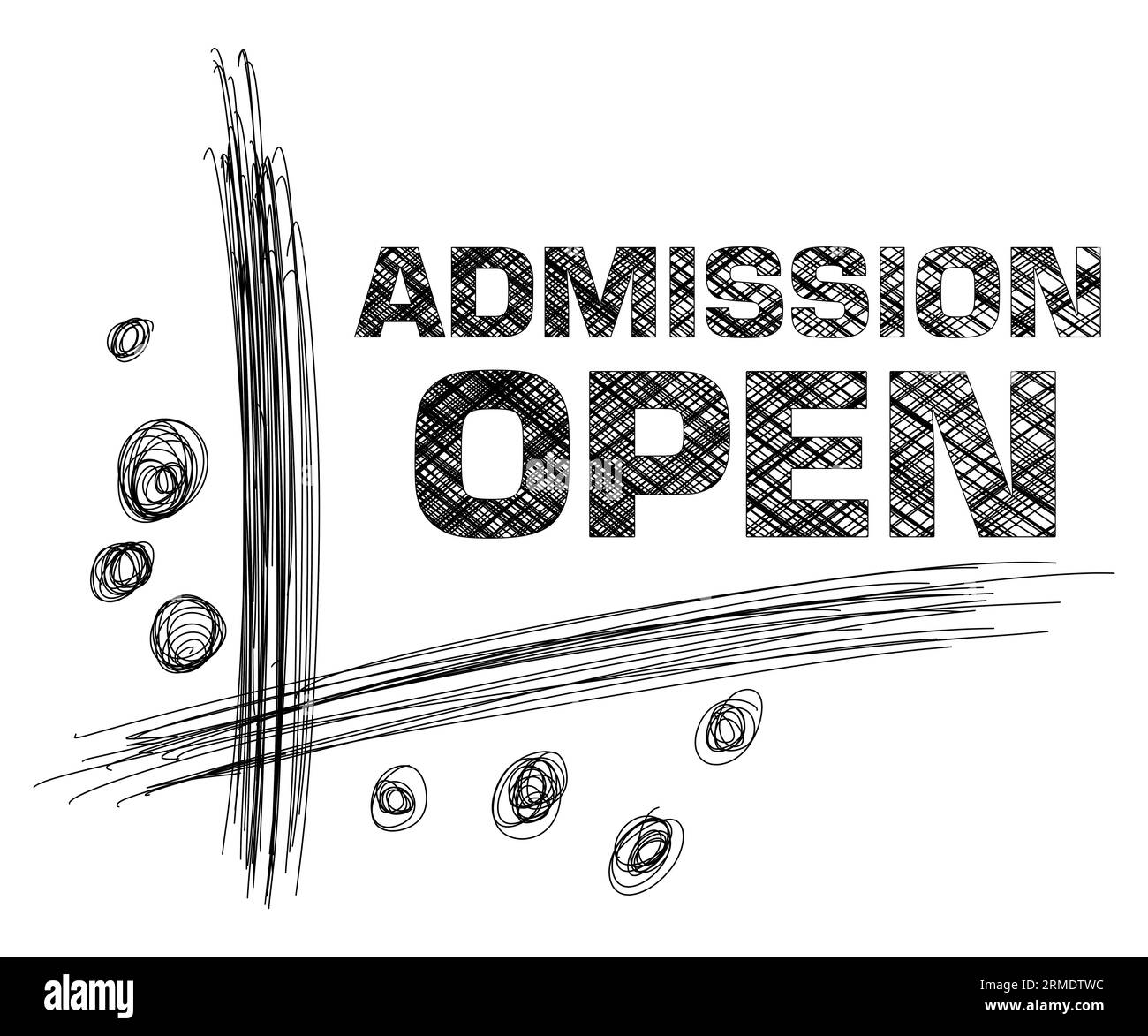 admission-open-text-sketch-black-white-isolated-stock-photo-alamy