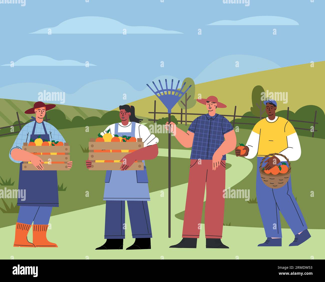 Harvesting crops Stock Vector Images Alamy