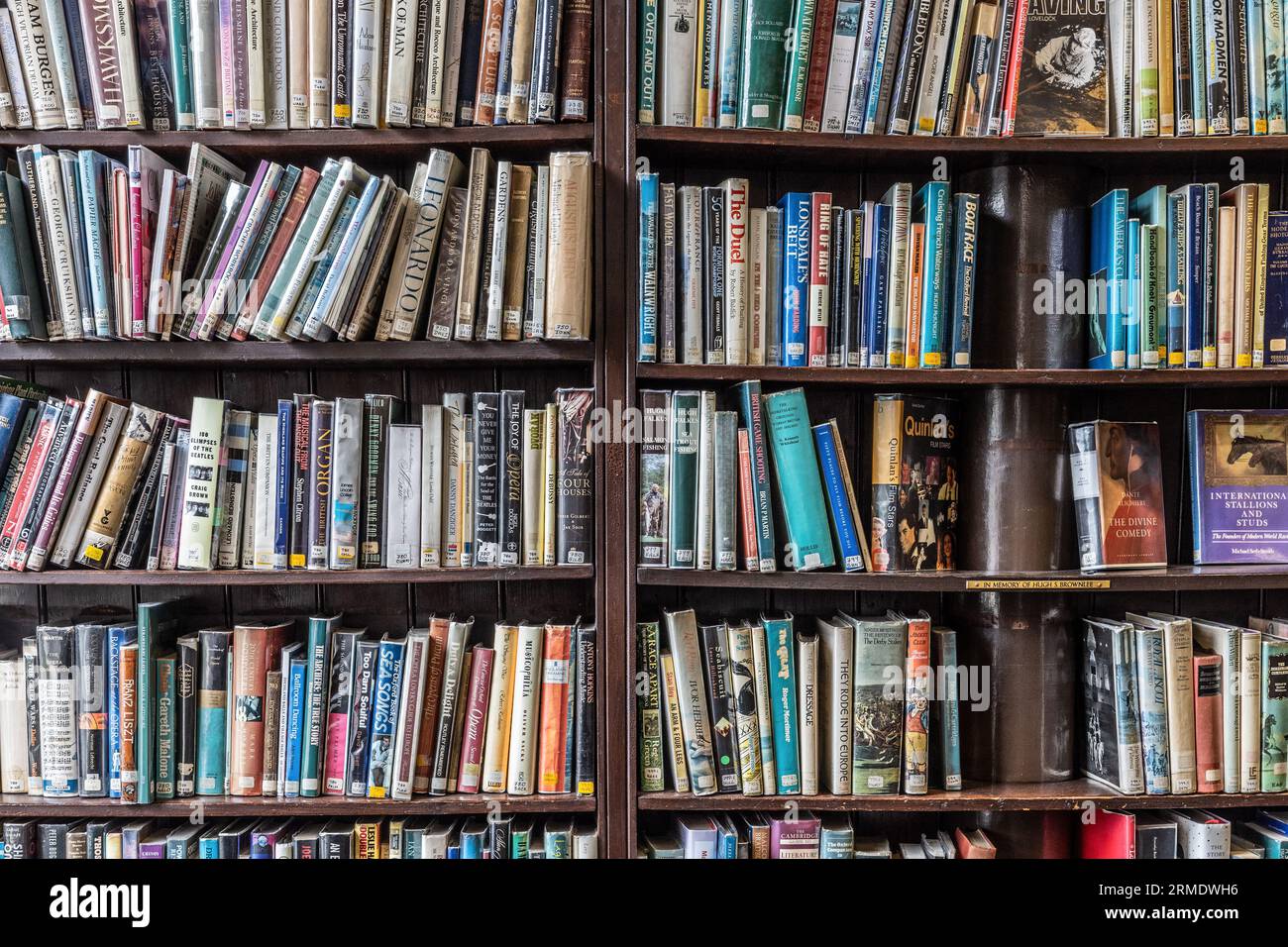Book shelves, Linen Hall Library, Belfast, Northern Ireland, UK Stock