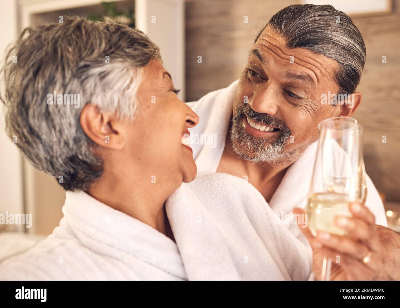 Love, champagne and relax with old couple in spa for anniversary,  celebration and happy. Wellness, massage and marriage with senior man and  woman in Stock Photo - Alamy