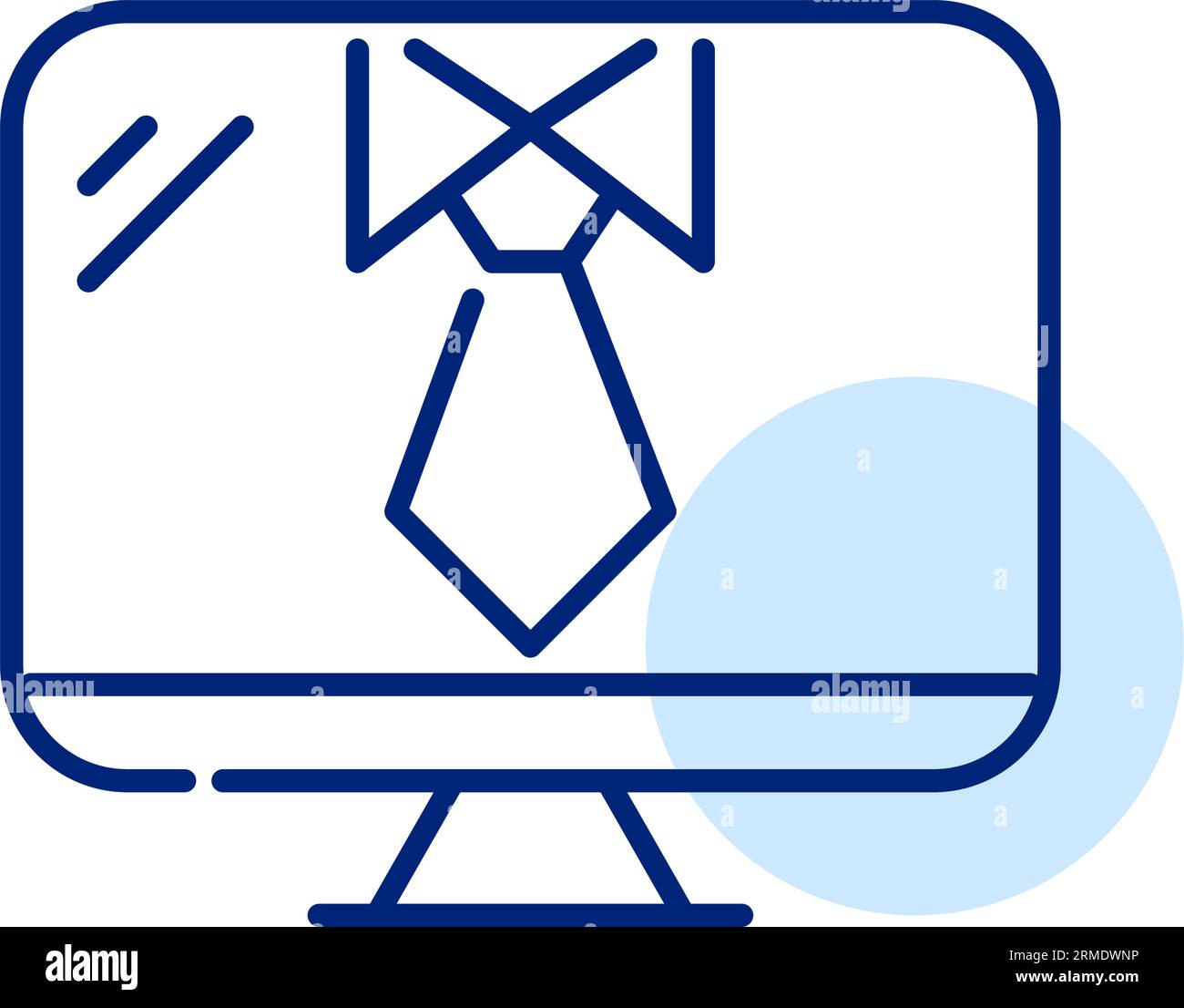 Working on a desktop computer. Shirt and tie. Pixel perfect icon Stock ...