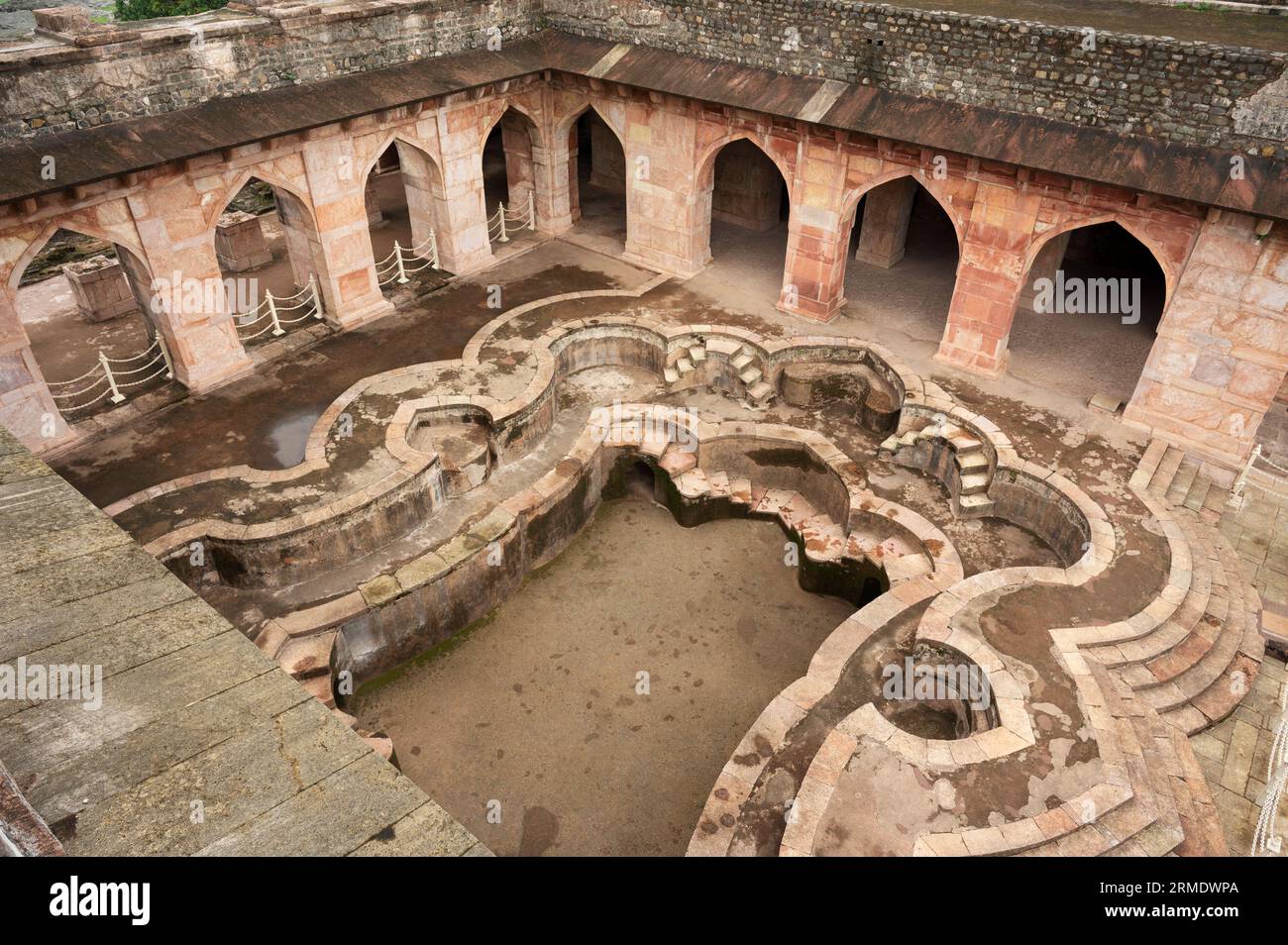 Hammam, bath or swimming pool near Jahaz Mahal, Mandu, Madhya Pradesh, India Stock Photo