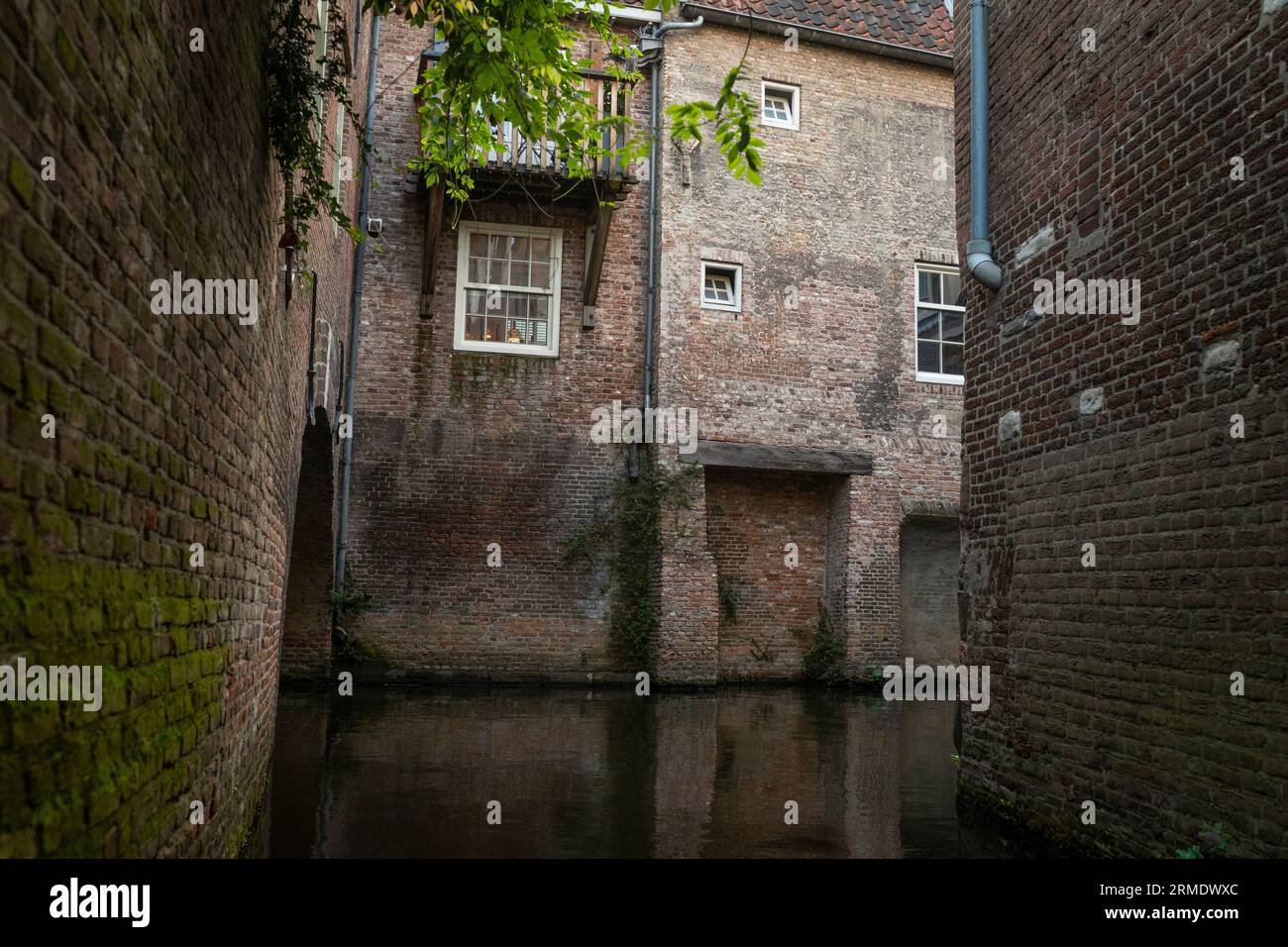 Boat trip in the medieval historical inner city of den Bosch, Netherlands Stock Photo