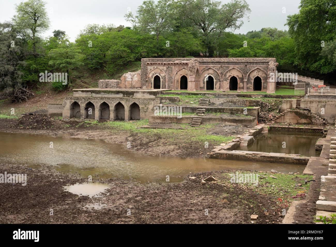 Ruins near Rewa Kund, located in Mandu, Madhya Pradesh, India Stock Photo