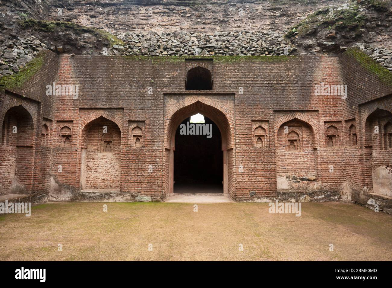 Ruins of Gada Shah's Shop, located in Mandu, Madhya Pradesh, India Stock Photo