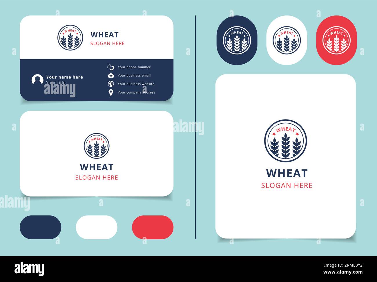 Wheat logo design with editable slogan. Branding book and business card template. Stock Vector