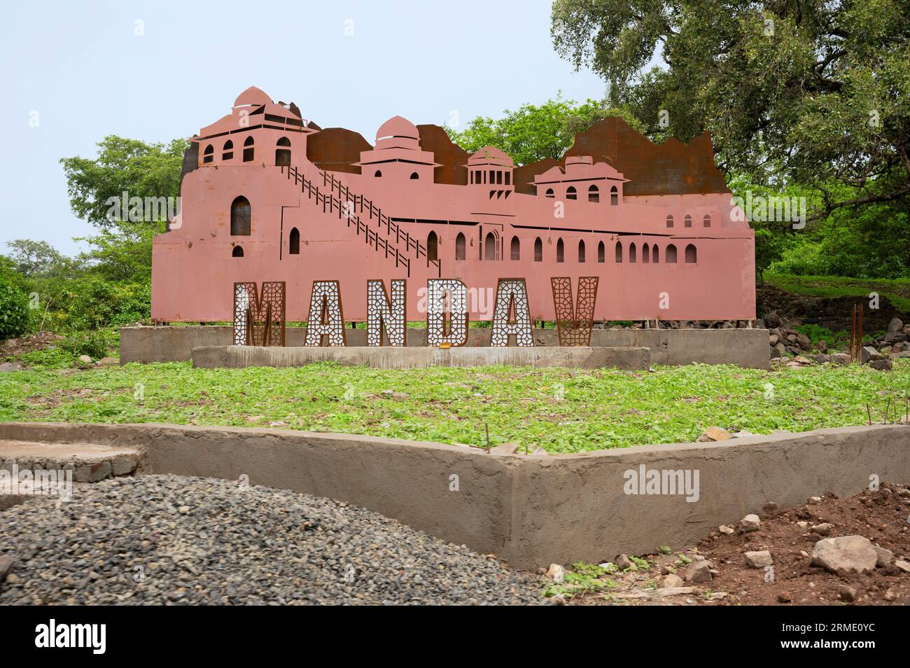 Mandav Rishi Display board of the name Mandav city, located in Mandu, Madhya Pradesh ...