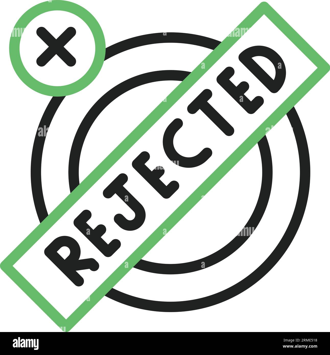 Stamp Rejected Icon image. Suitable for mobile application. Stock Vector