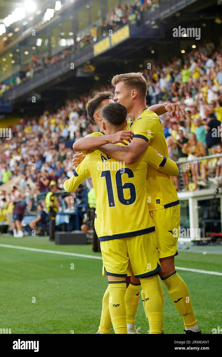 Goal Celebration Alex Baena of Villarreal CF, Alexander Sorloth of  Villarreal CF in action during the La Liga EA Sport Regular Season Round 3  on augus Stock Photo - Alamy