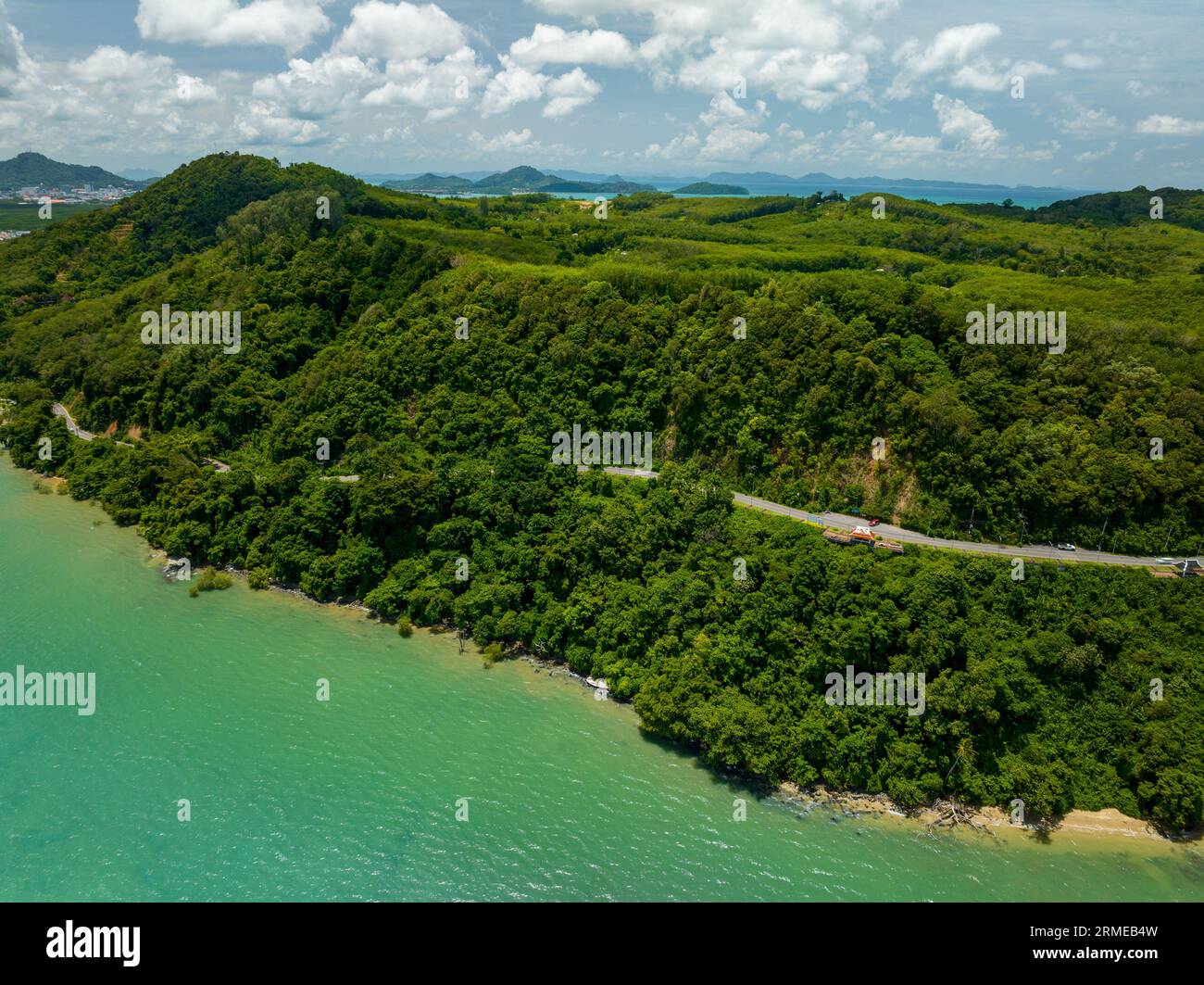 Aerial view of beautiful sea in summer season landscape view sea ...