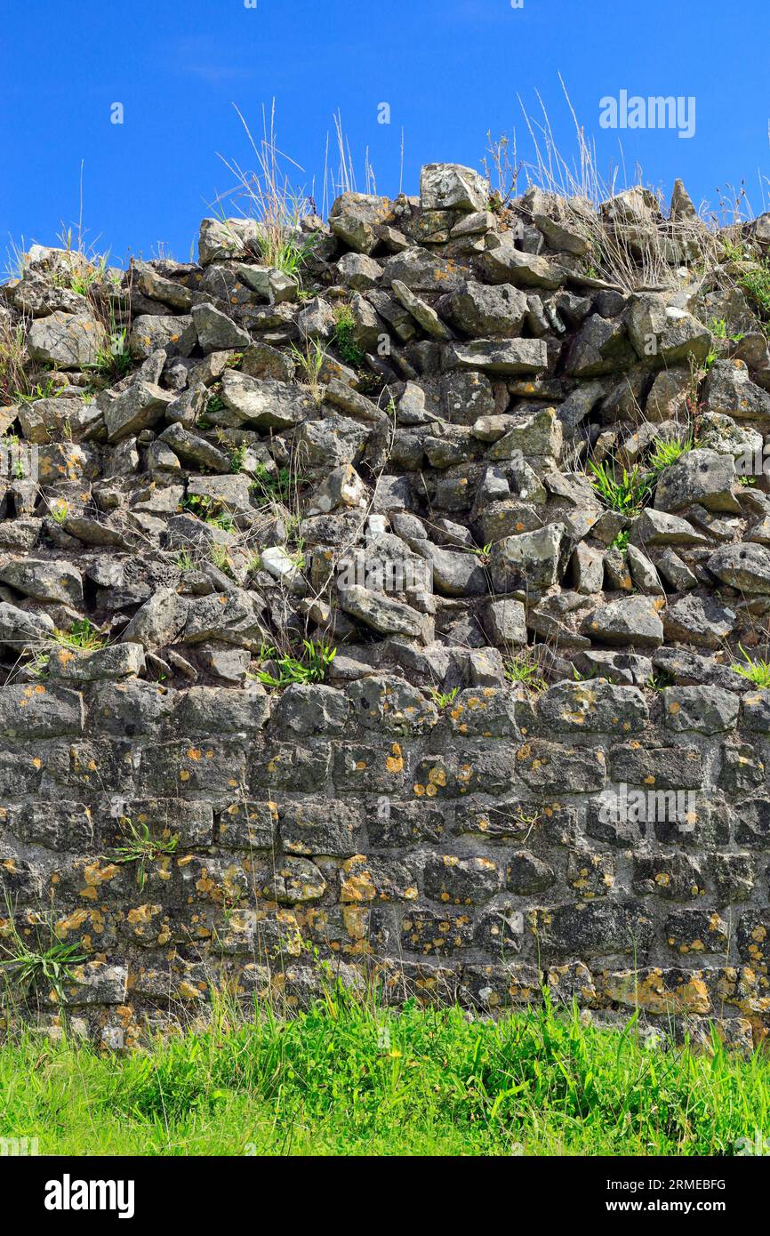 Remains of Roman Wall, Caerwent, Monmouthshire, South Wales. Stock Photo
