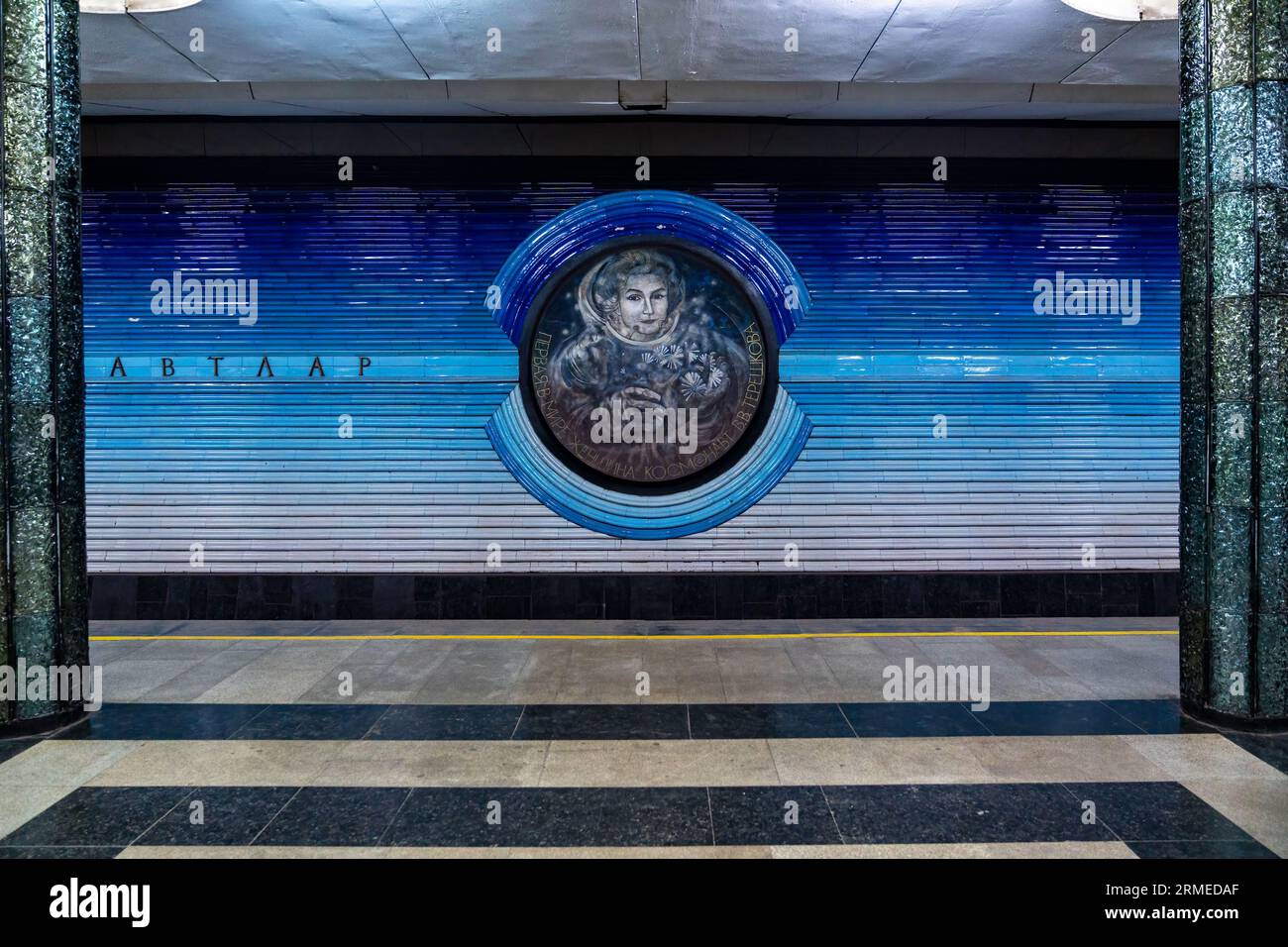 Tashkent, Uzbekistan-august 11, 2023:inside the metro station called