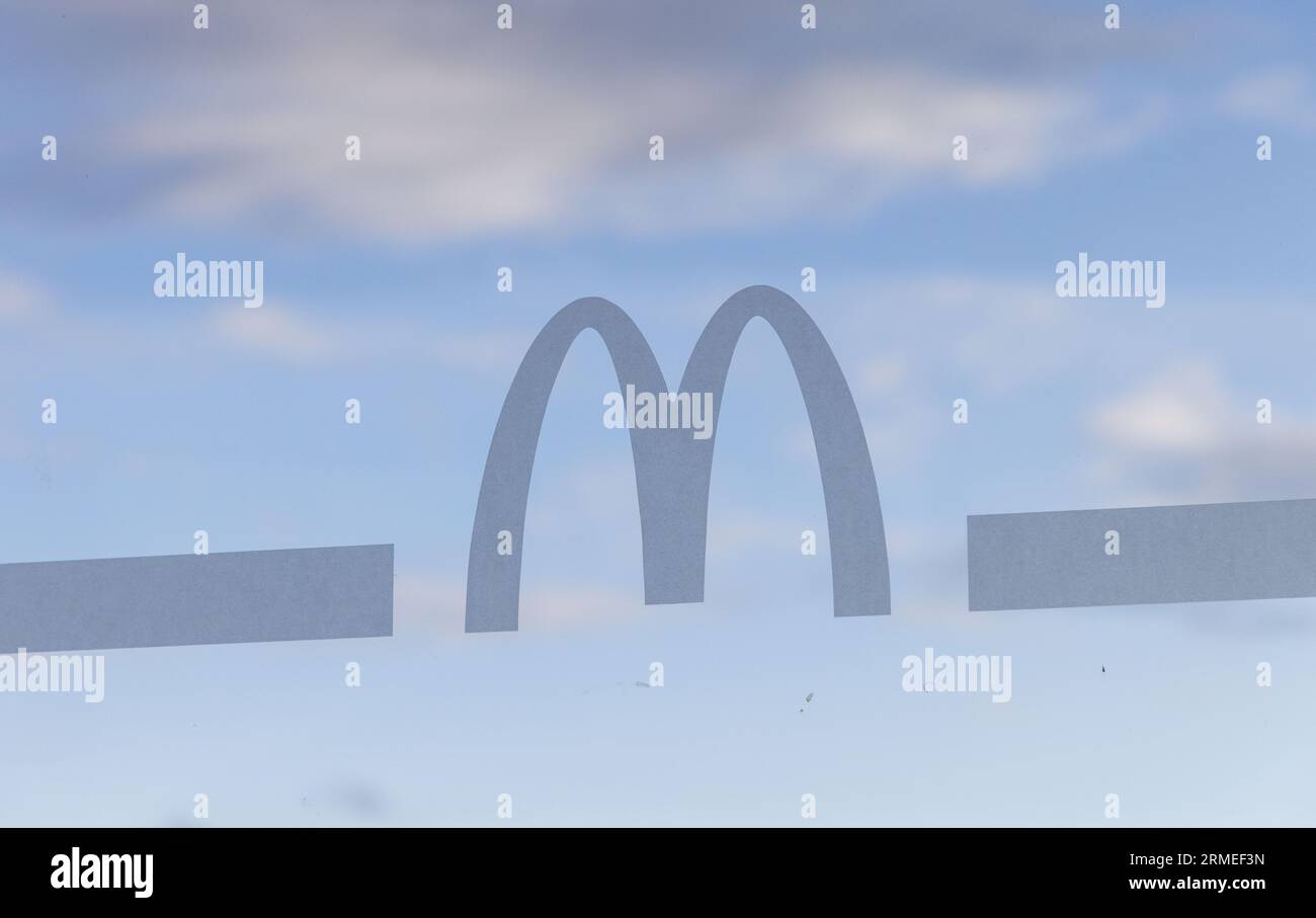 Signs and symbols, a McDonald's restaurant, Uppsala, Sweden Stock Photo ...