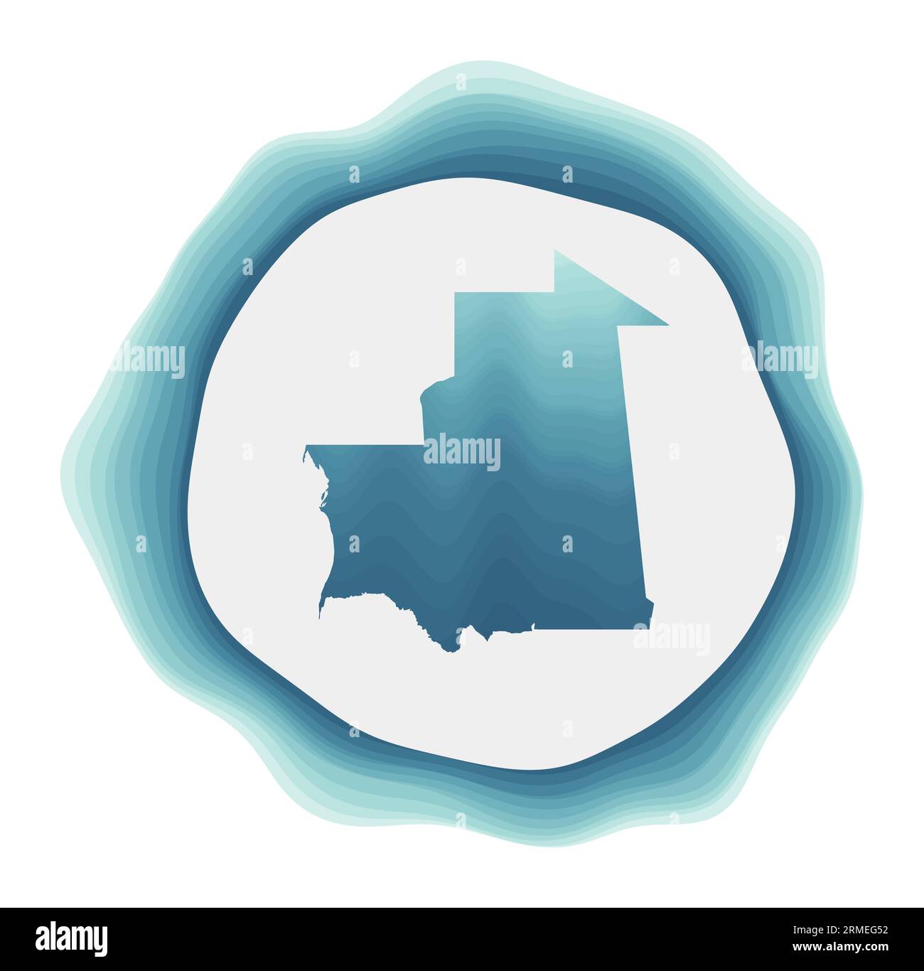 Mauritania logo. Badge of the country. Layered circular sign around ...