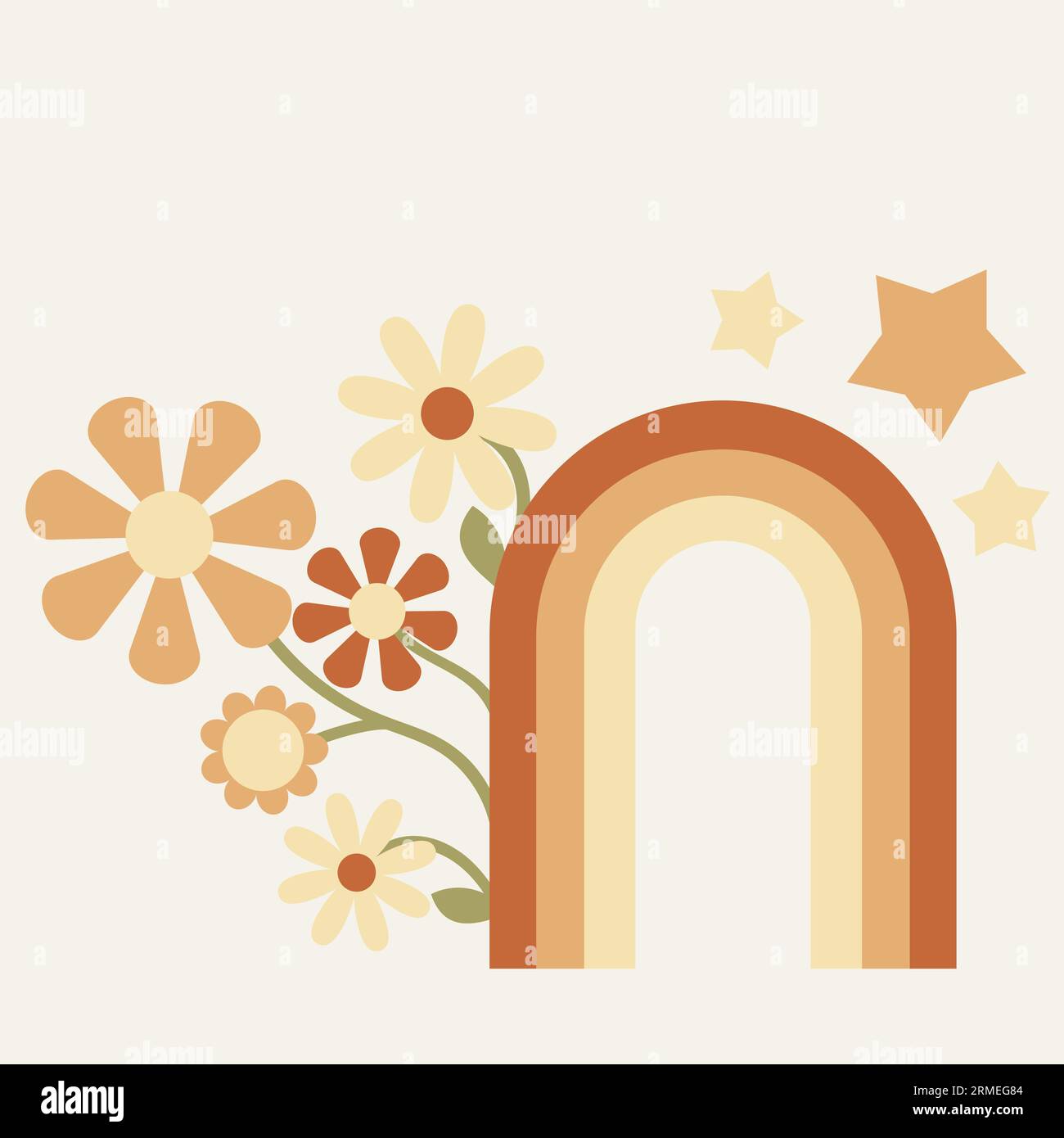 Retro Groovy Rainbow  Stock Vector