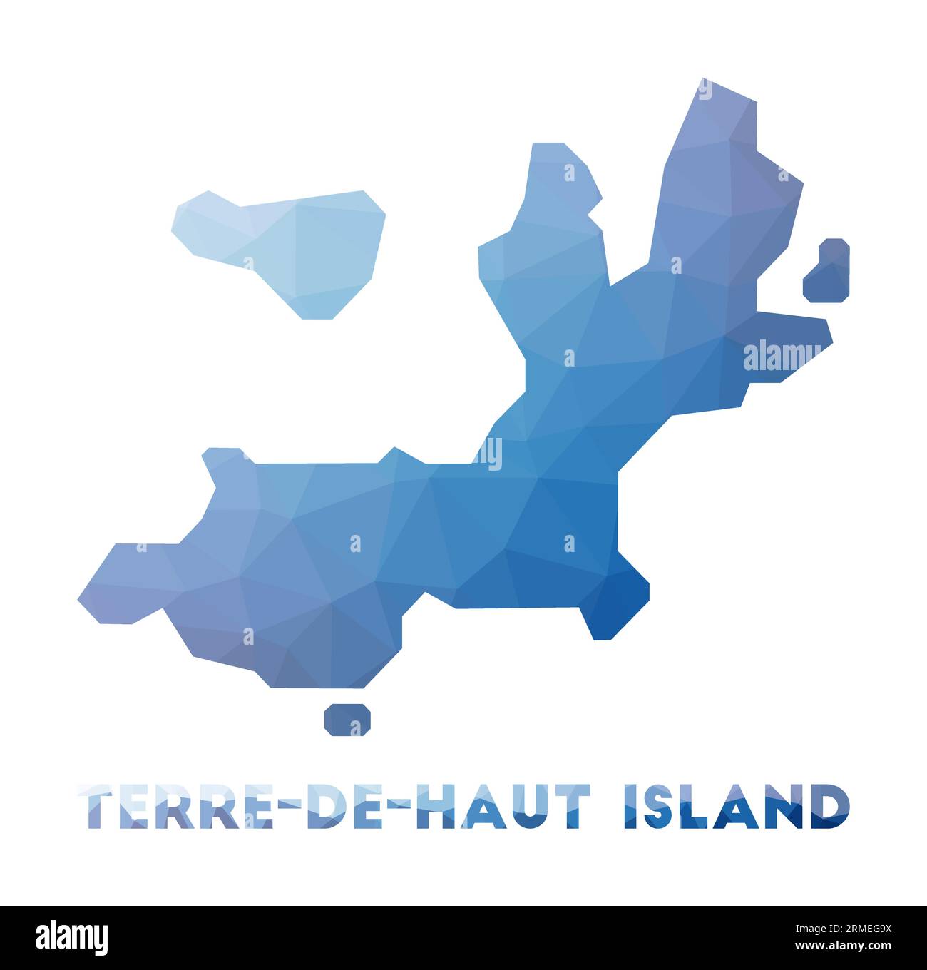 Low poly map of TerredeHaut Island. TerredeHaut Island polygonal