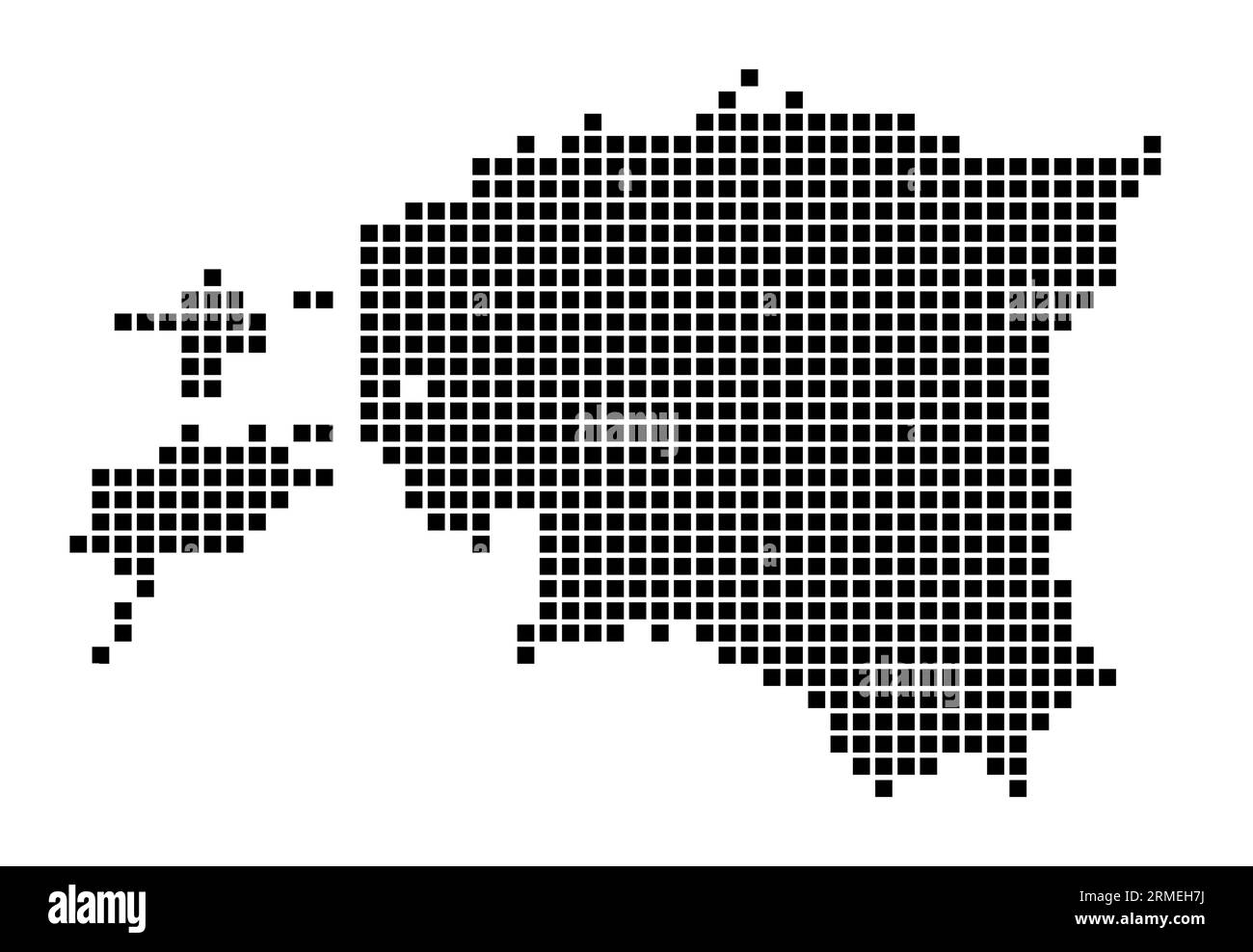 Estonia map. Map of Estonia in dotted style. Borders of the country filled with rectangles for your design. Vector illustration. Stock Vector