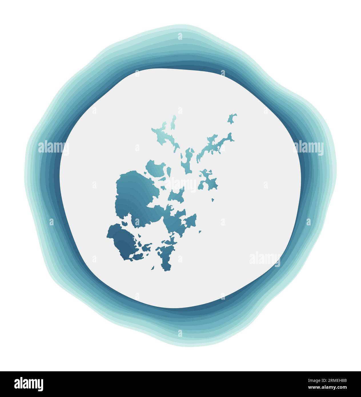 Orkney Islands logo. Badge of the island. Layered circular sign around