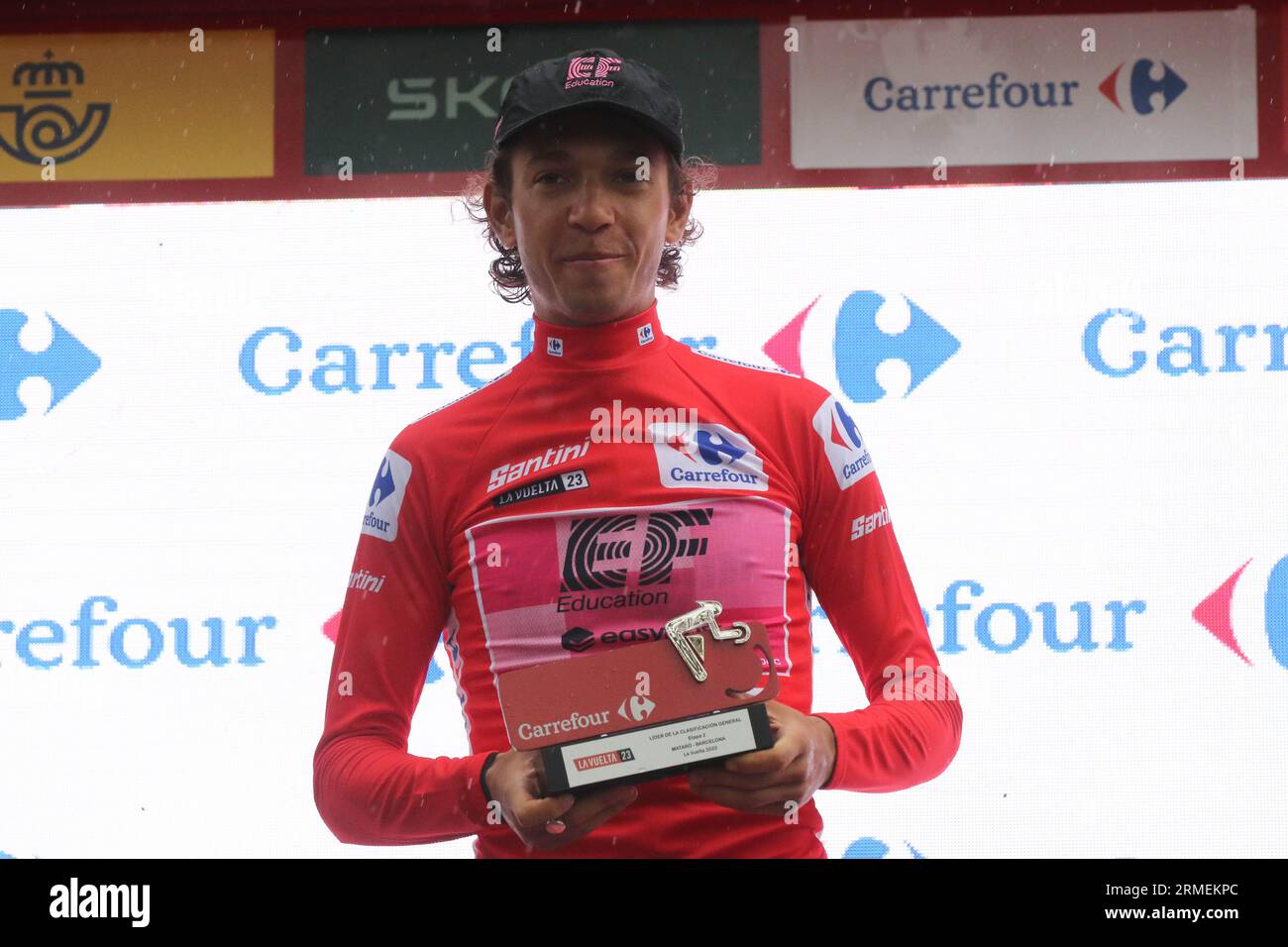 Andrea Piccolo Italy Ef Education easypost is te new race eader and takes teh red jersey of teh Vuelta Stock Photo
