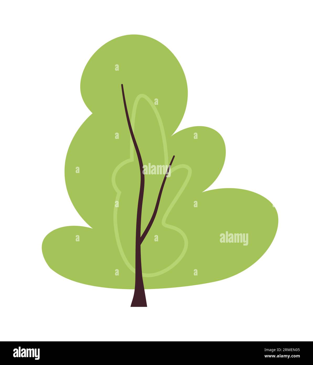 Evergreen park tree semi flat colour vector object Stock Vector Image ...