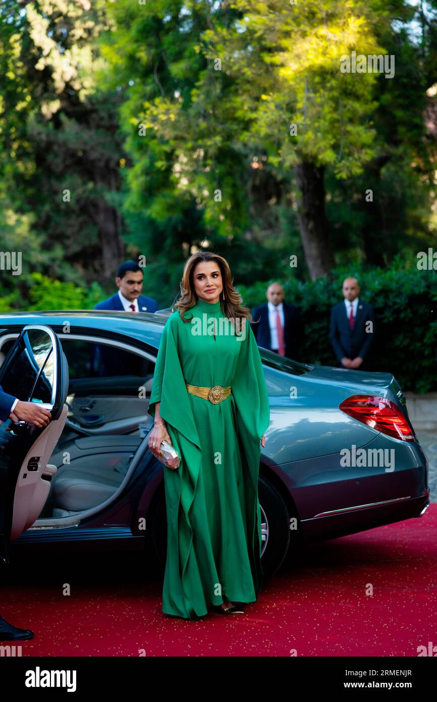 Amman, Jordanien. 25th Mar, 2023. Queen Rania during celebrations of the 77th Anniversary of Jordans Independence Day, on March 25, 2023, pictures on the occasion of Queen Rania Al Abdullah celebrating her birthday on Thursday, August 31, 2023 Credit: Royal Hashemite Court/Albert Nieboer/Netherlands OUT/Point De Vue OUT/dpa/Alamy Live News Stock Photo