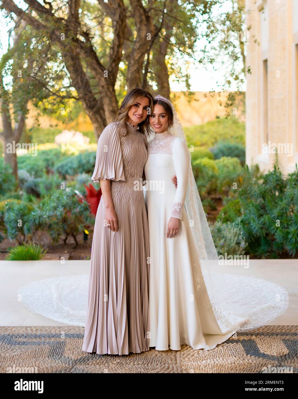 Queen Rania attends wedding of Her Royal Highness Princess Iman bint Abdullah II and Mr. Jameel Alexander Thermiotis, on March 12, 2023, pictures on the occasion of Queen Rania Al Abdullah celebrating her birthday on Thursday, August 31, 2023 Photo: Royal Hashemite Court / Albert Nieboer / Netherlands OUT / Point De Vue OUT Stock Photo