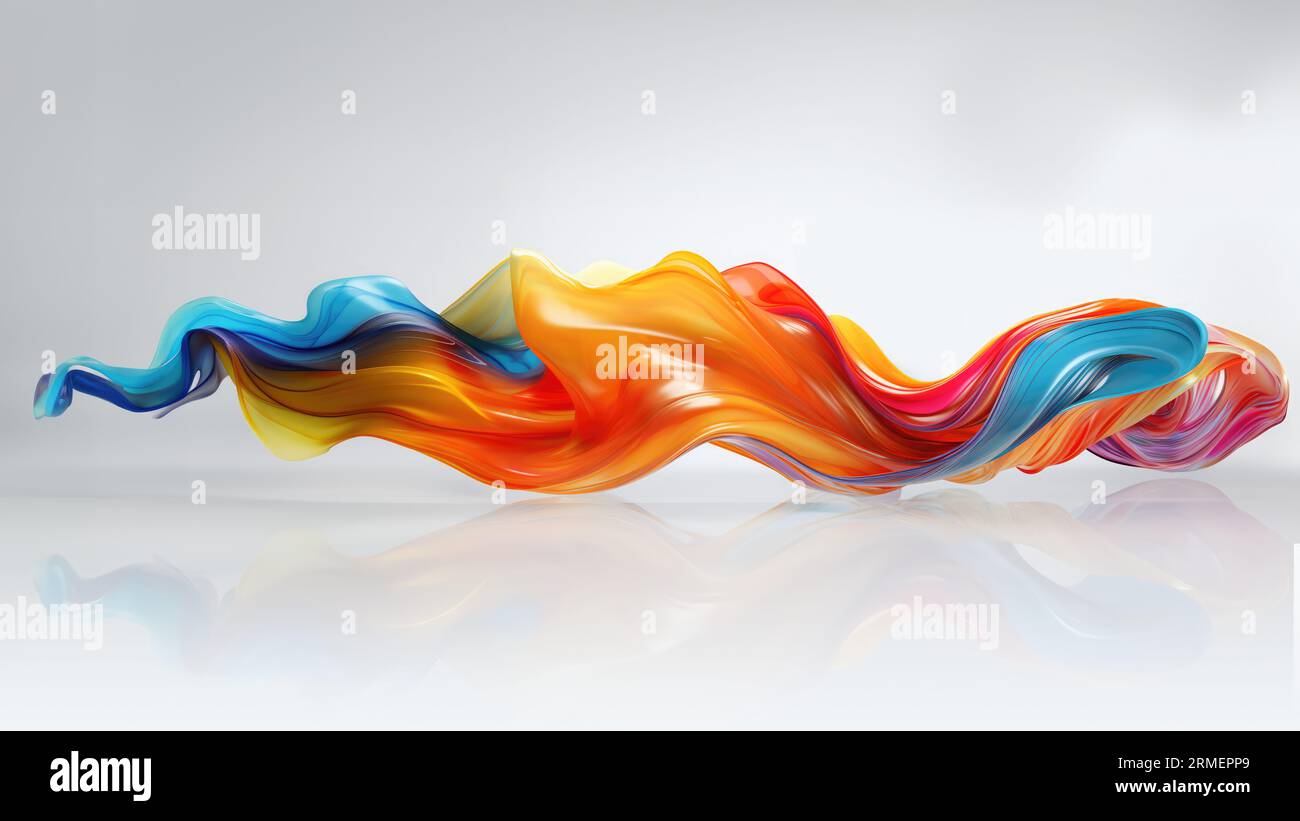 Abstract wavy glass with blue and orange color Stock Photo - Alamy