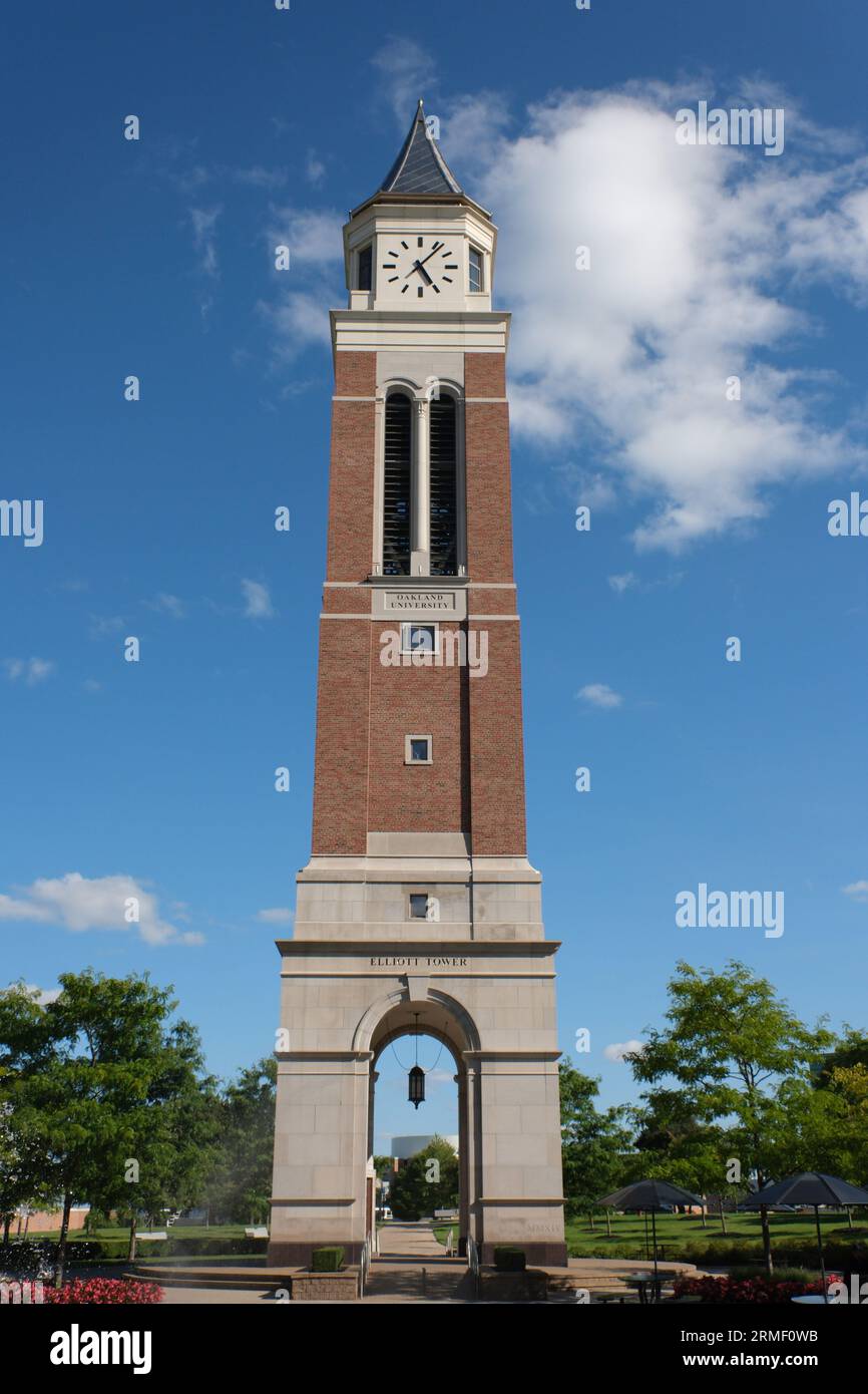Elliott Tower on the campus of Oakland University Stock Photo Alamy