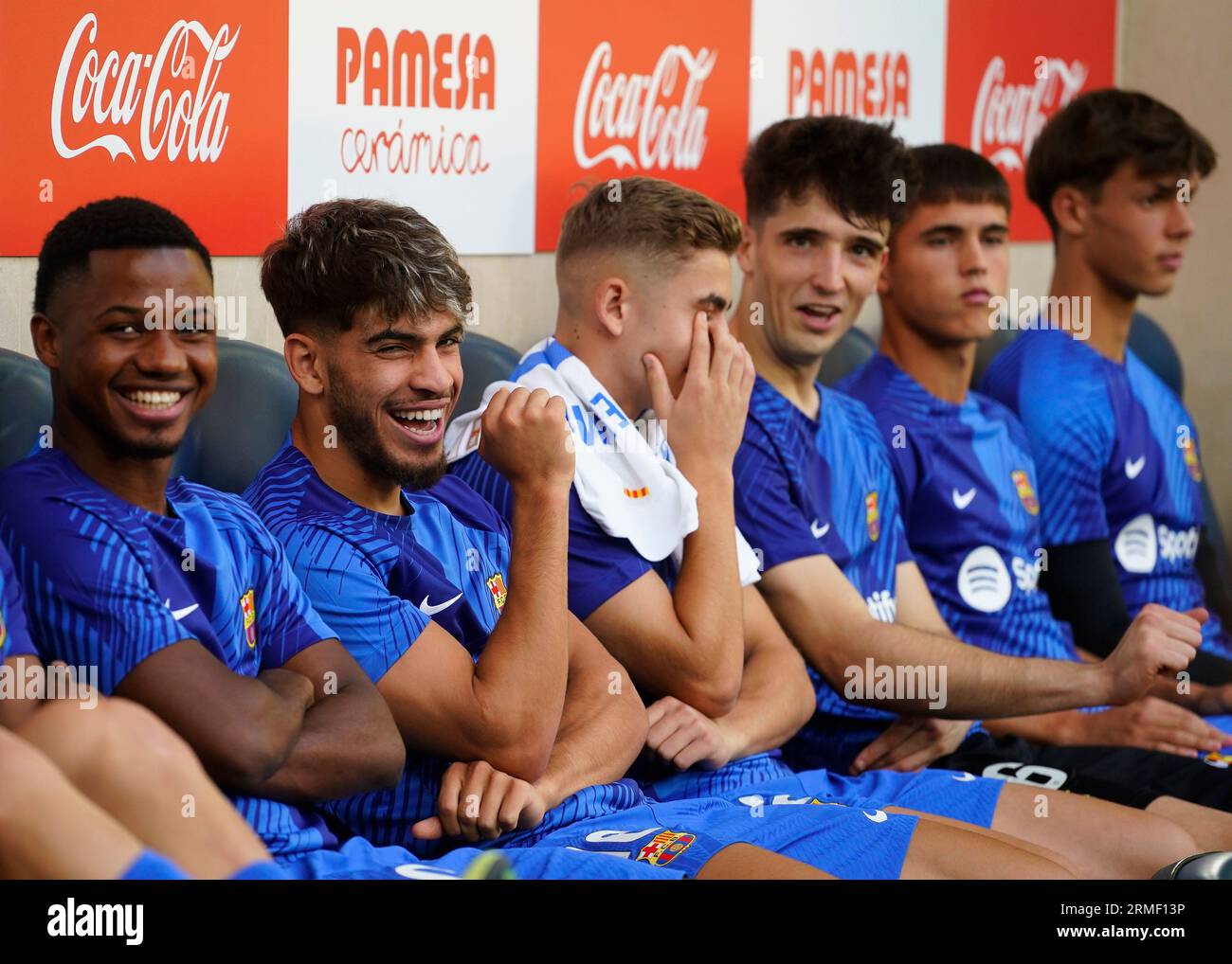 Villarreal, Spain. 27th Aug, 2023. Ansu Fati, Ez Abre and young FC