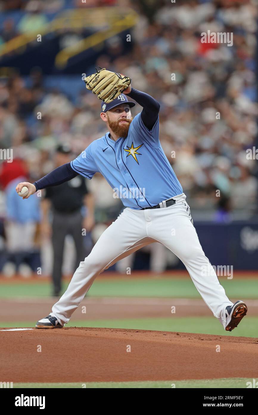 St. Petersburg, FL USA; Tampa Bay Rays relief pitcher Zack Littell (52