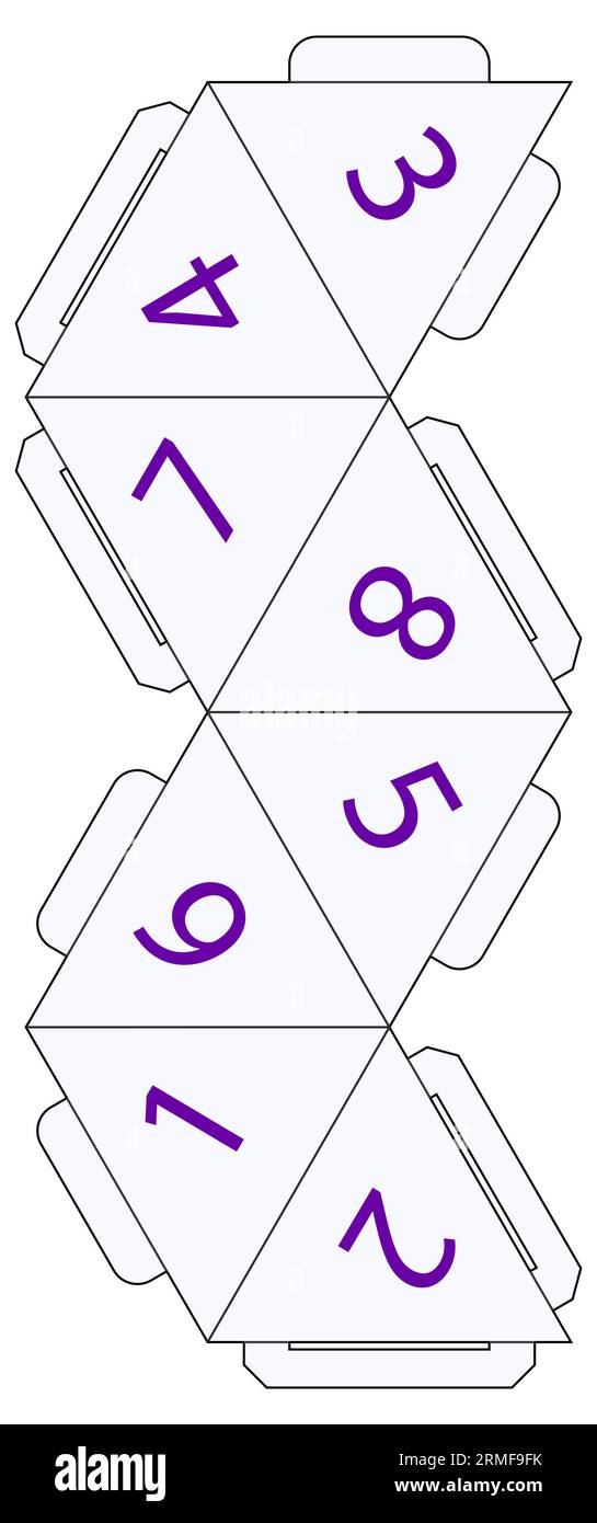 vector paper and laser cut D8 dice template Stock Vector Image & Art