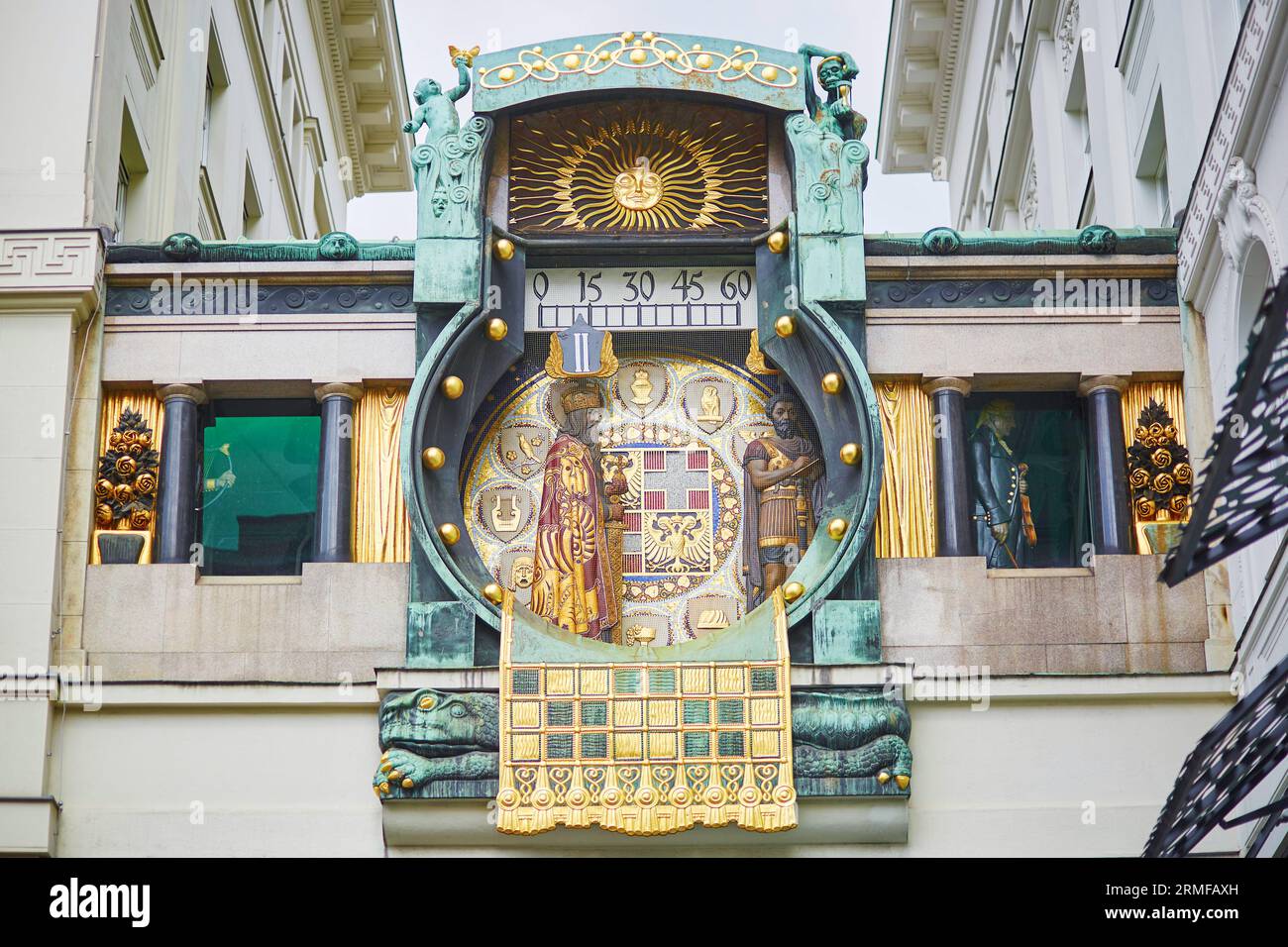 Ankeruhr (Anker clock), famous astronomical clock in Vienna, Austria