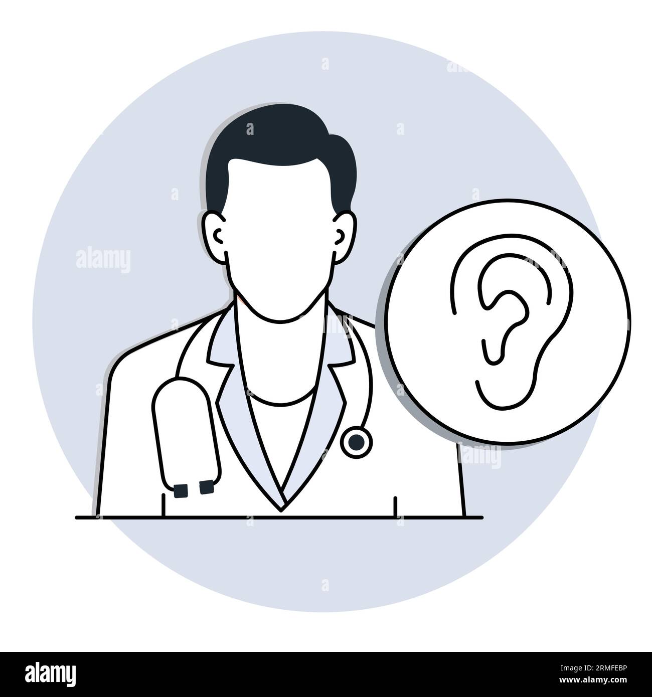 Ear doctor vector illustration, audiologist vector illustration,  otolaryngologist vector illustration, hearing care vector illustration, ear  exam vect Stock Vector Image & Art - Alamy