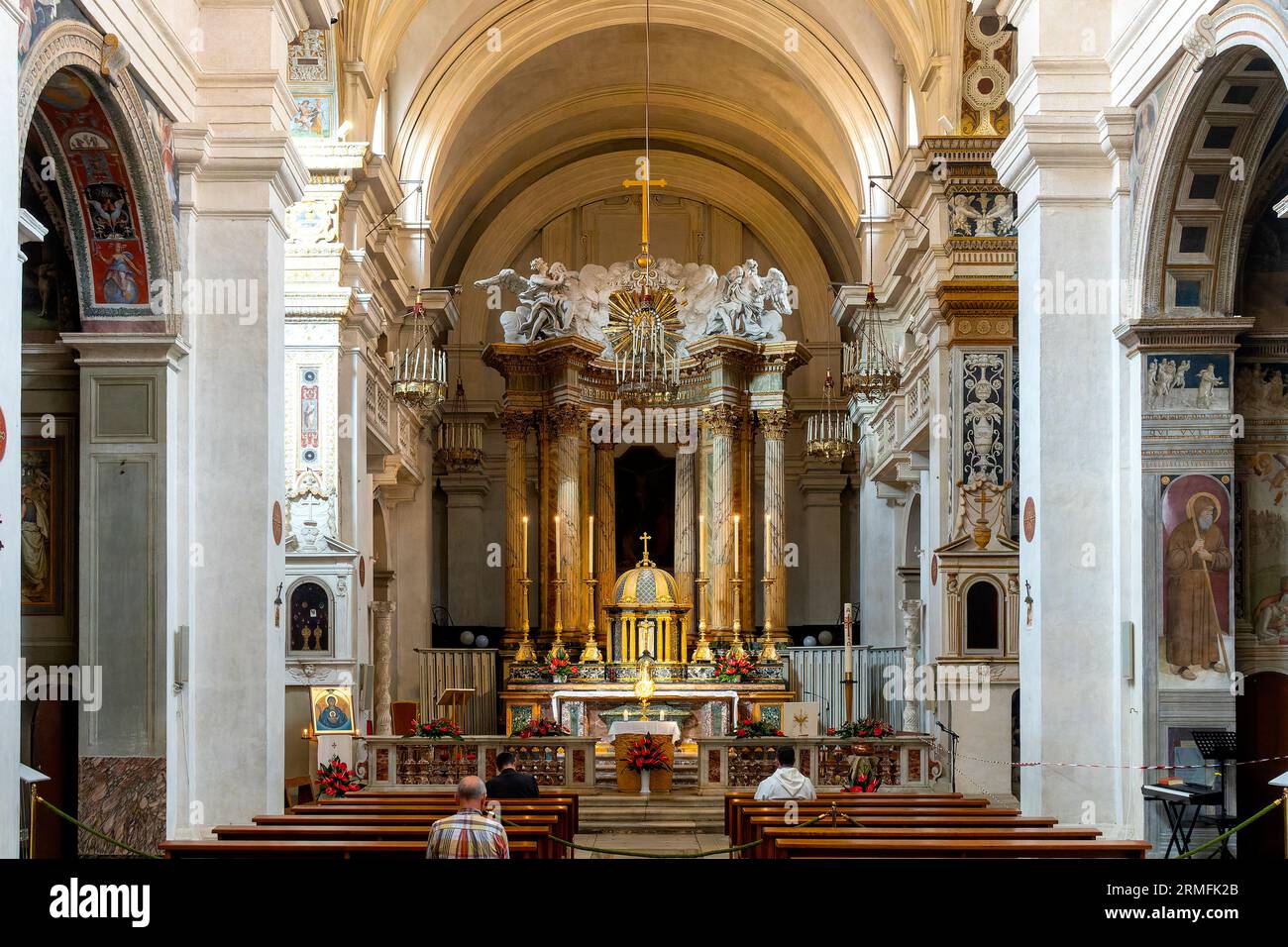 Interior of the Church of the Santissima Trinità dei Monti, Rome, Italy ...