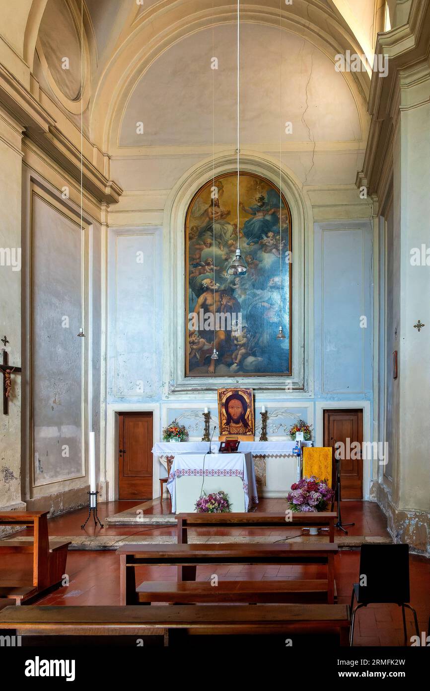 Interior of the Church of the Santa Maria della Neve, Rome, Italy Stock Photo